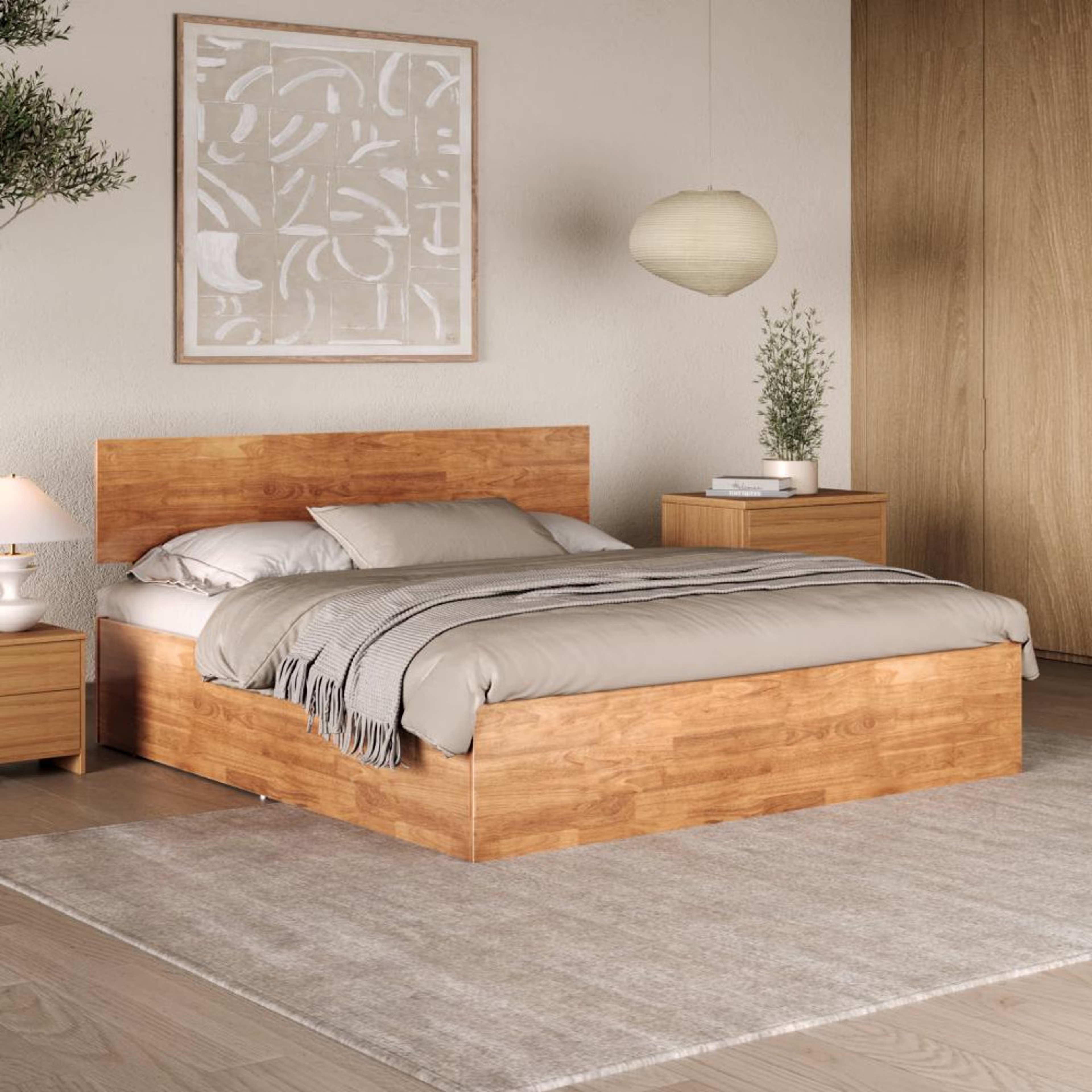 Home 25 Wakefit Rico Solid Wood King Size With Storage Bed King - 78" x 72\