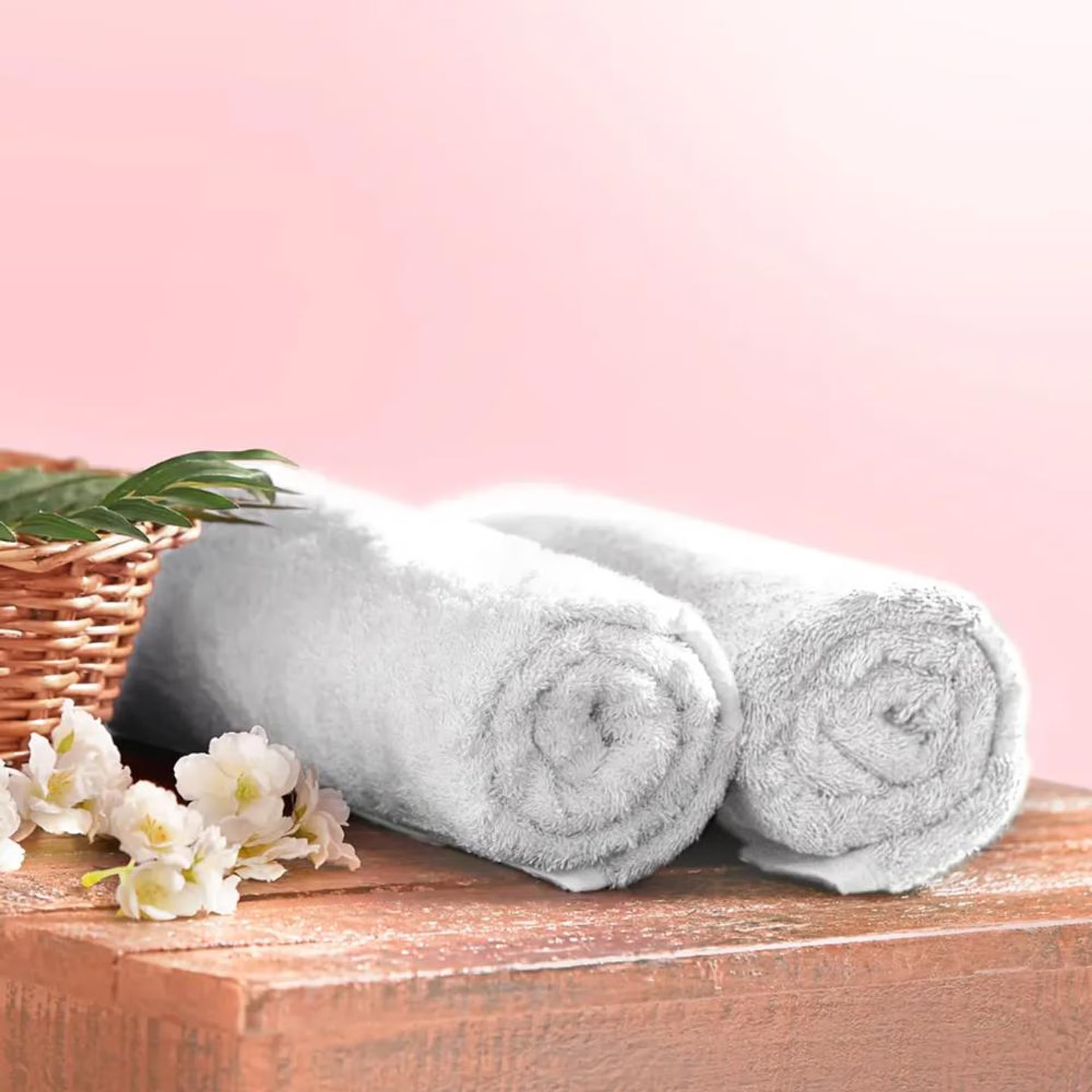 Large Bath Towel | 100% Terry Cotton | Set of 2 | 500 GSM | Premium, Super-Soft, Absorbent & Odor Resistant | 55 x 27.5 Inches Bath Towel, Set of 2, White