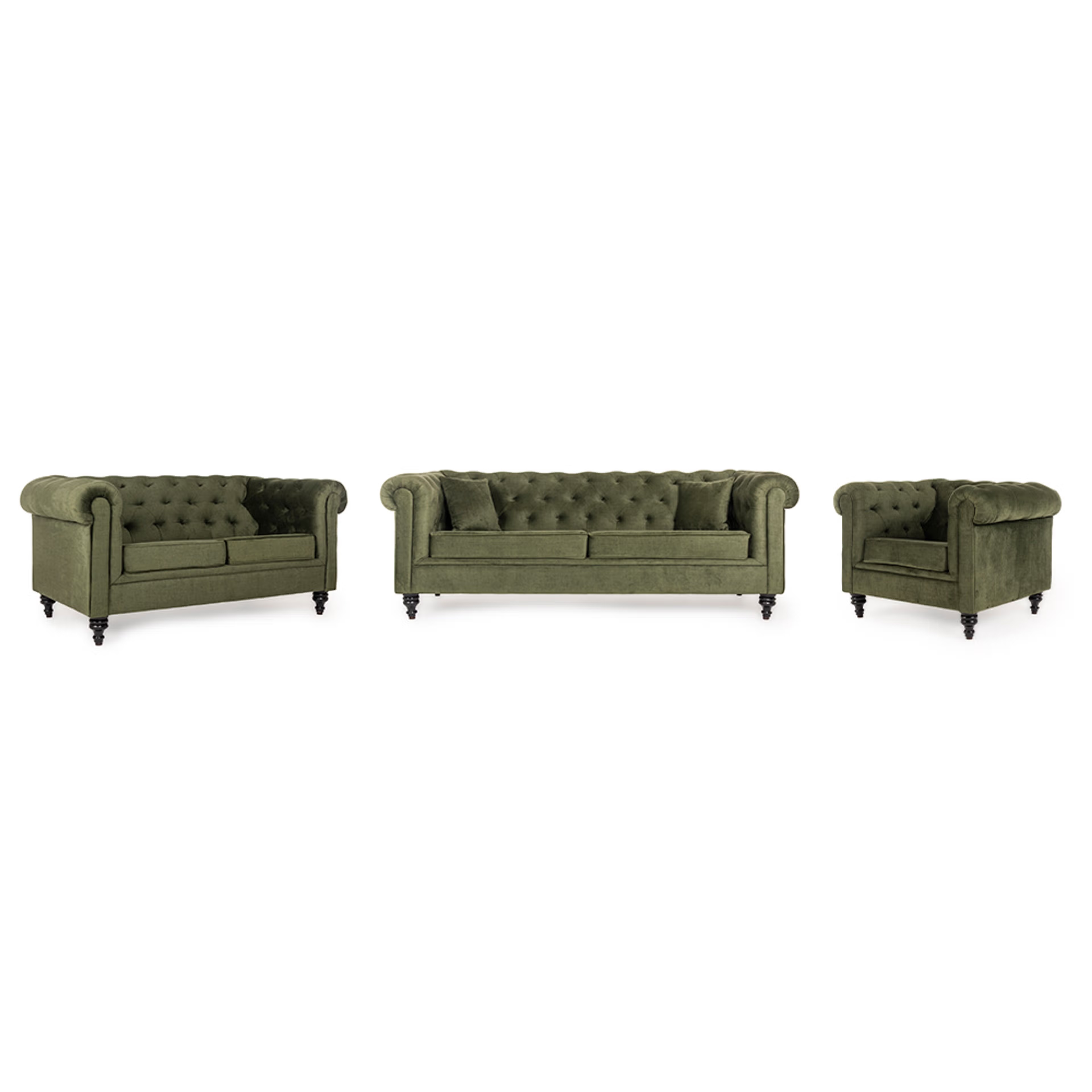 Home 28 Wakefit Havana Sofa Set (3+2+1) Reflection Green 3 Seater + 2 Seater + 1 Seater, Green