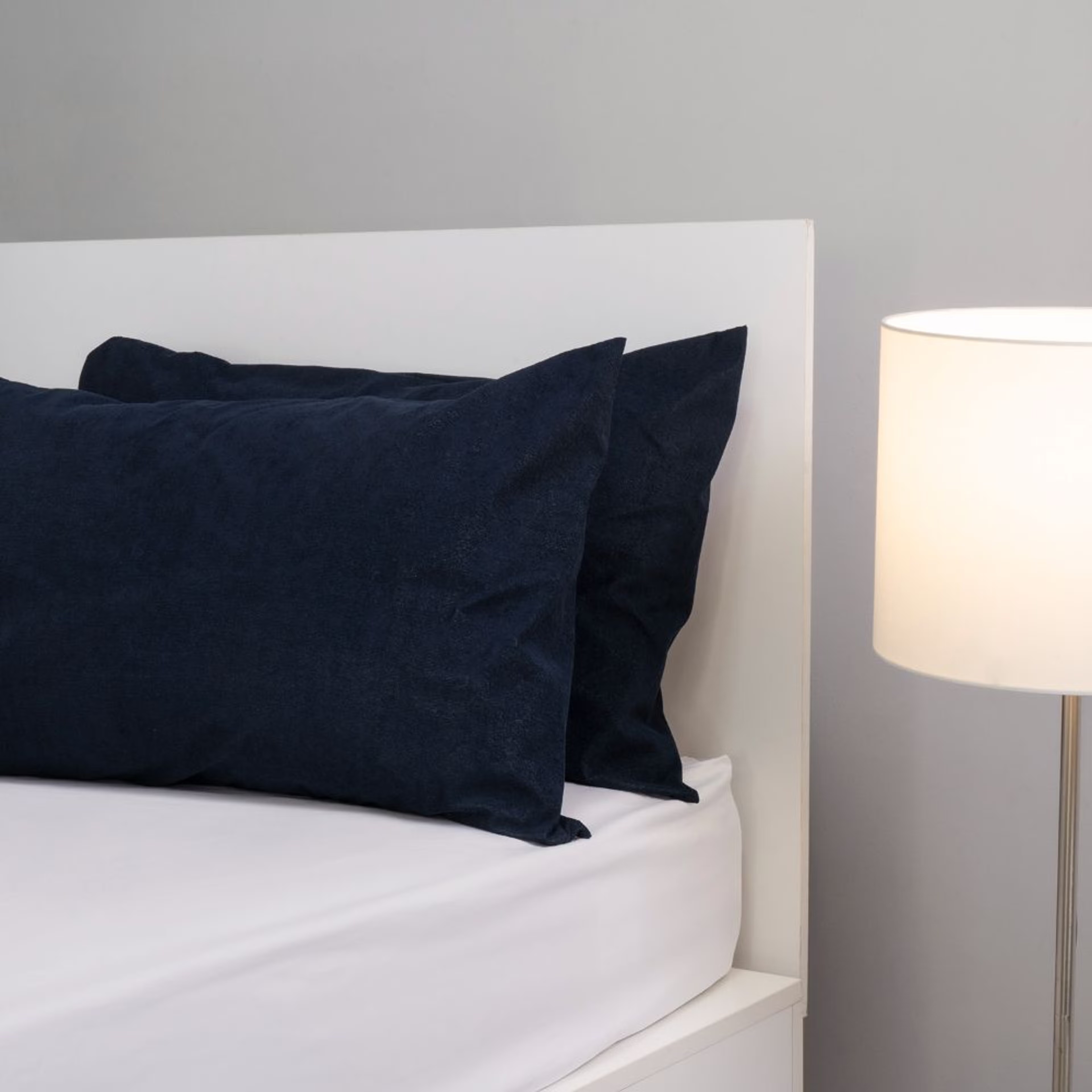 Home 37 Wakefit Waterproof Pillow Protector | 28x18 in | Terry Cotton Feel | Set of 2 | Navy | Zipper Closure | 200 GSM | Washable | Super Soft Cotton, Set of 2, Navy