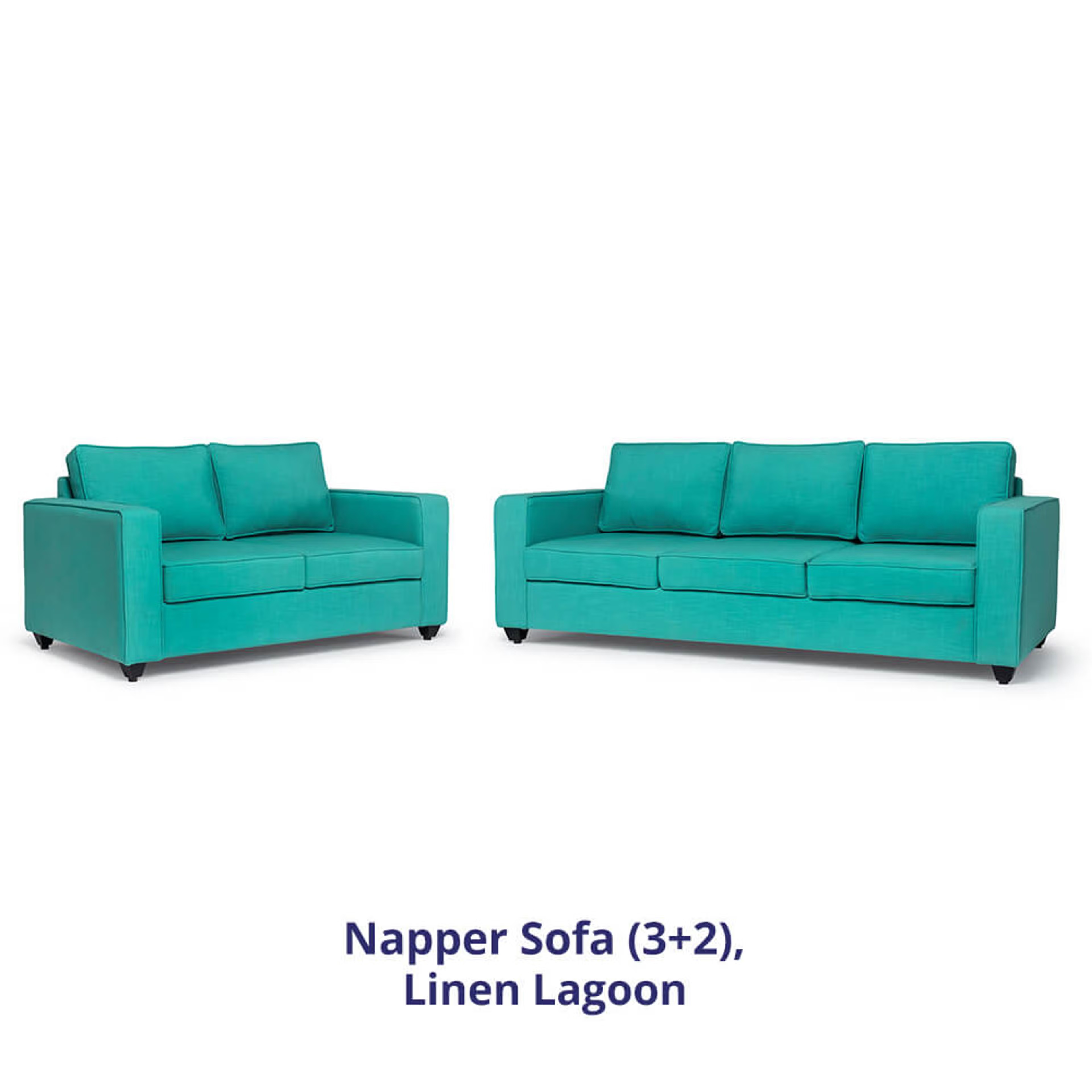 Wakefit Napper Sofa Regular, Without Storage, 3+2, Lagoon