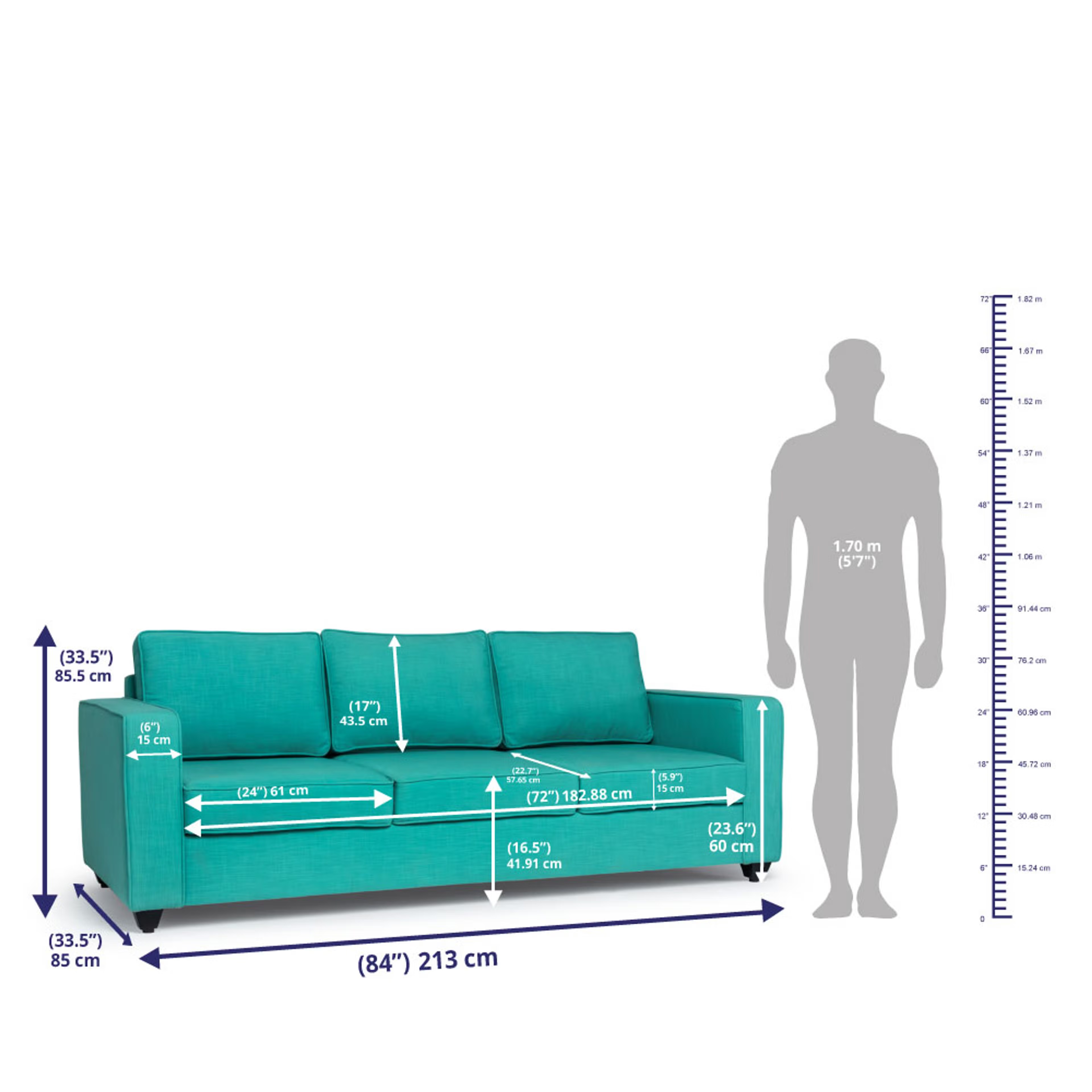 Wakefit Napper Sofa Regular, Without Storage, 3+2+1, Lagoon 4 Wakefit Napper Sofa Regular, Without Storage, 3+2+1, Lagoon
