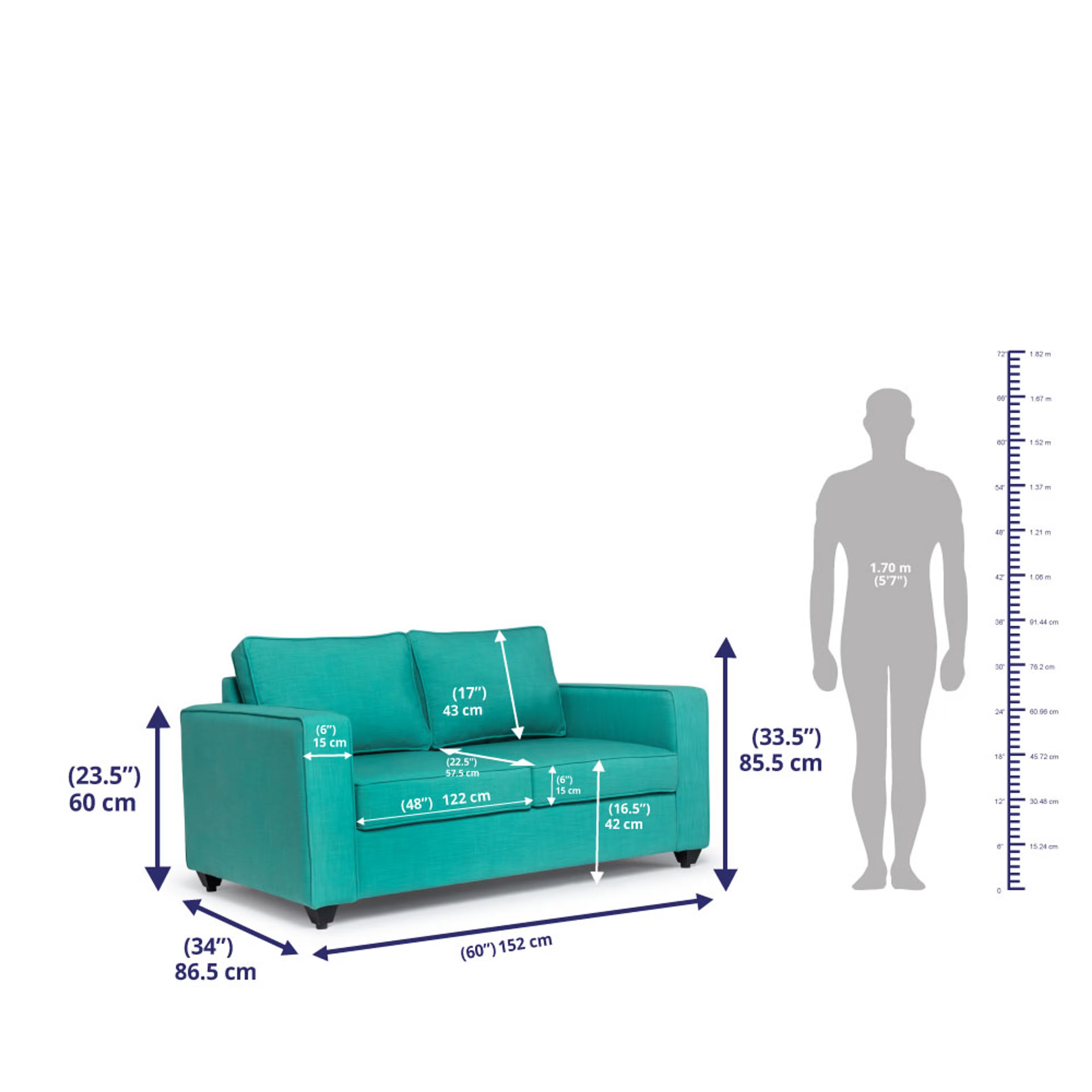 Wakefit Napper Sofa Regular, Without Storage, 3+2+1, Lagoon 8 Wakefit Napper Sofa Regular, Without Storage, 3+2+1, Lagoon