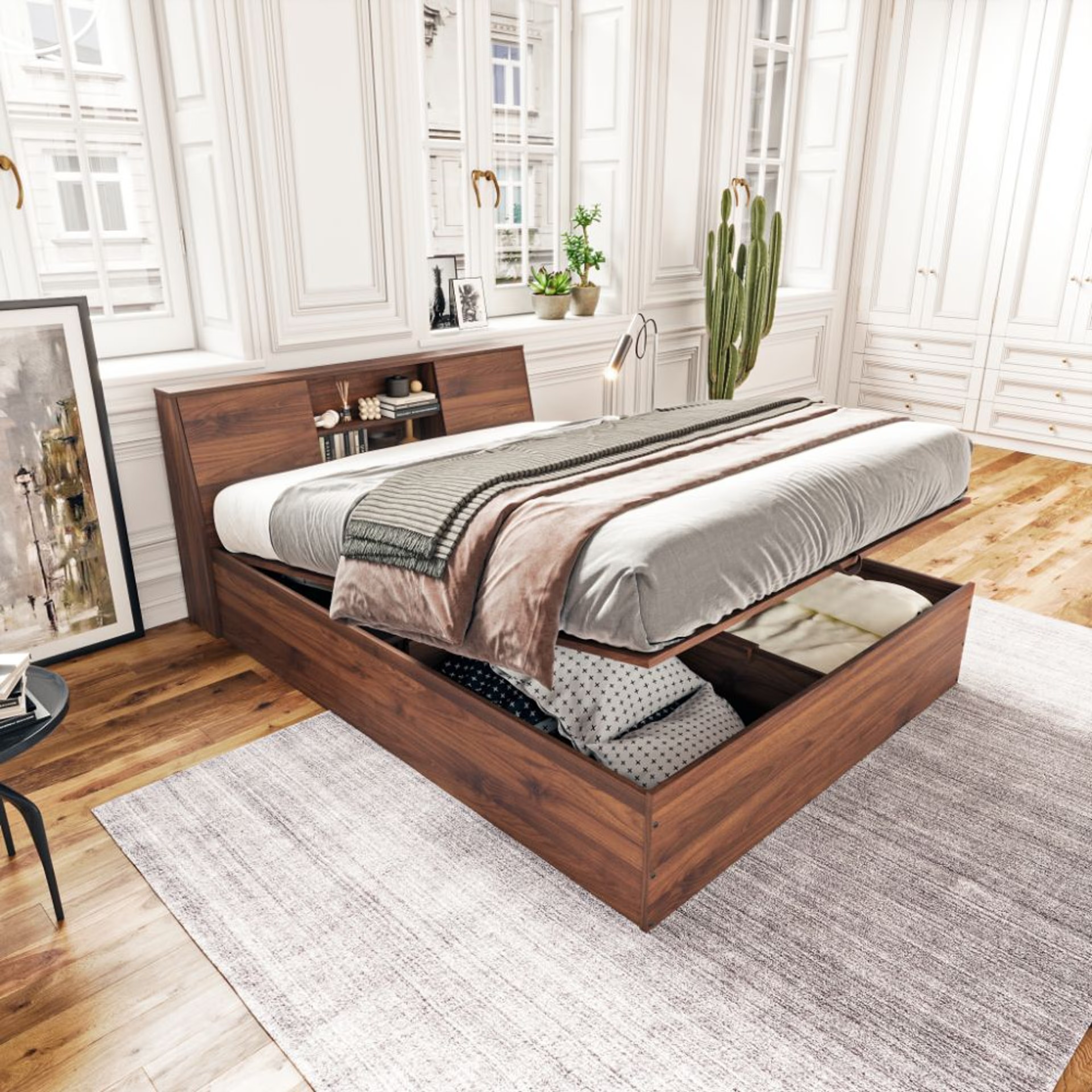 Wakefit Orion Queen Storage Engineered Wood Bed with Hydraulic mechanism Queen - 78" x 60\