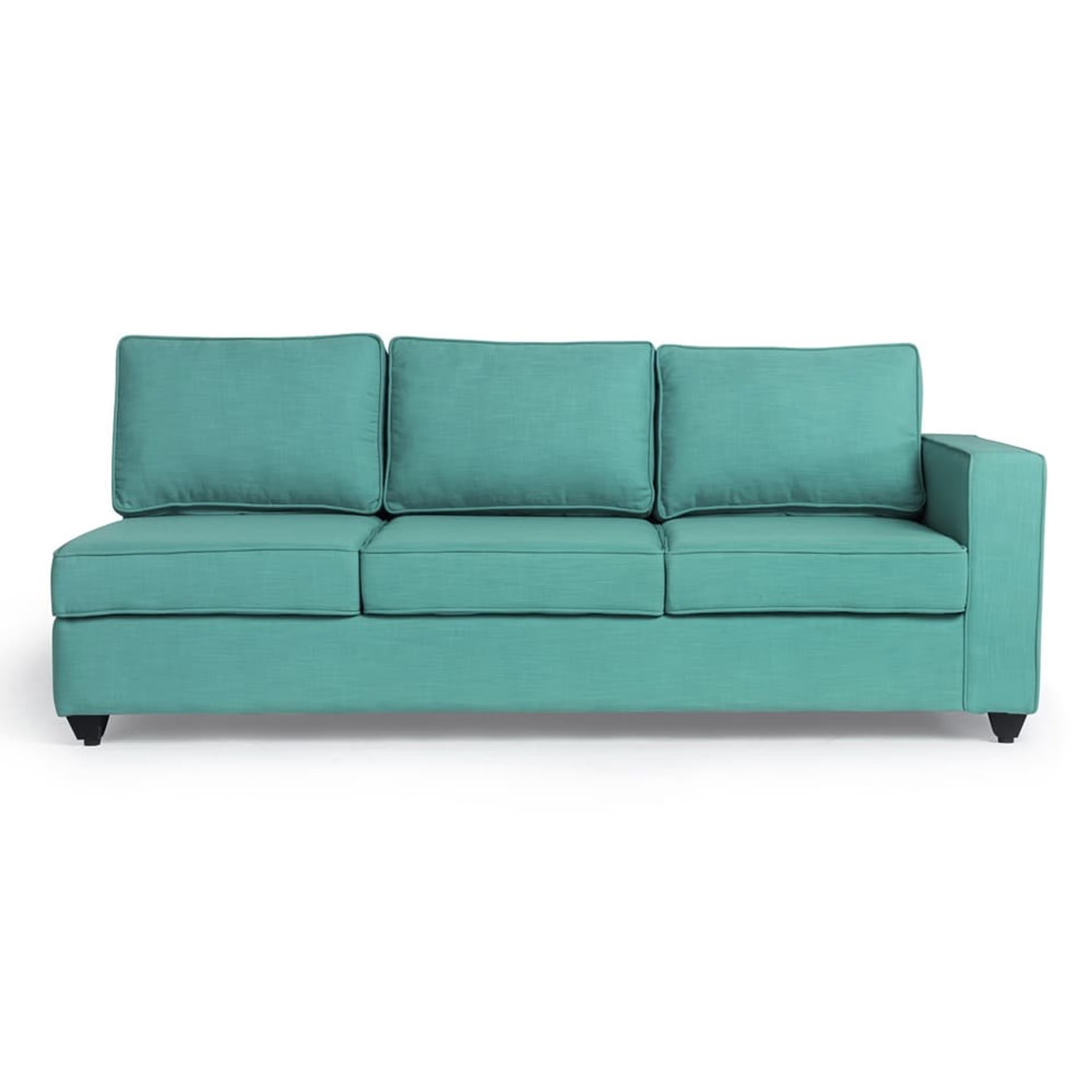 Home 34 Wakefit Napper Sofa Sectional, Without Storage, 3 + Left Aligned Chaise with Ottoman, Lagoon