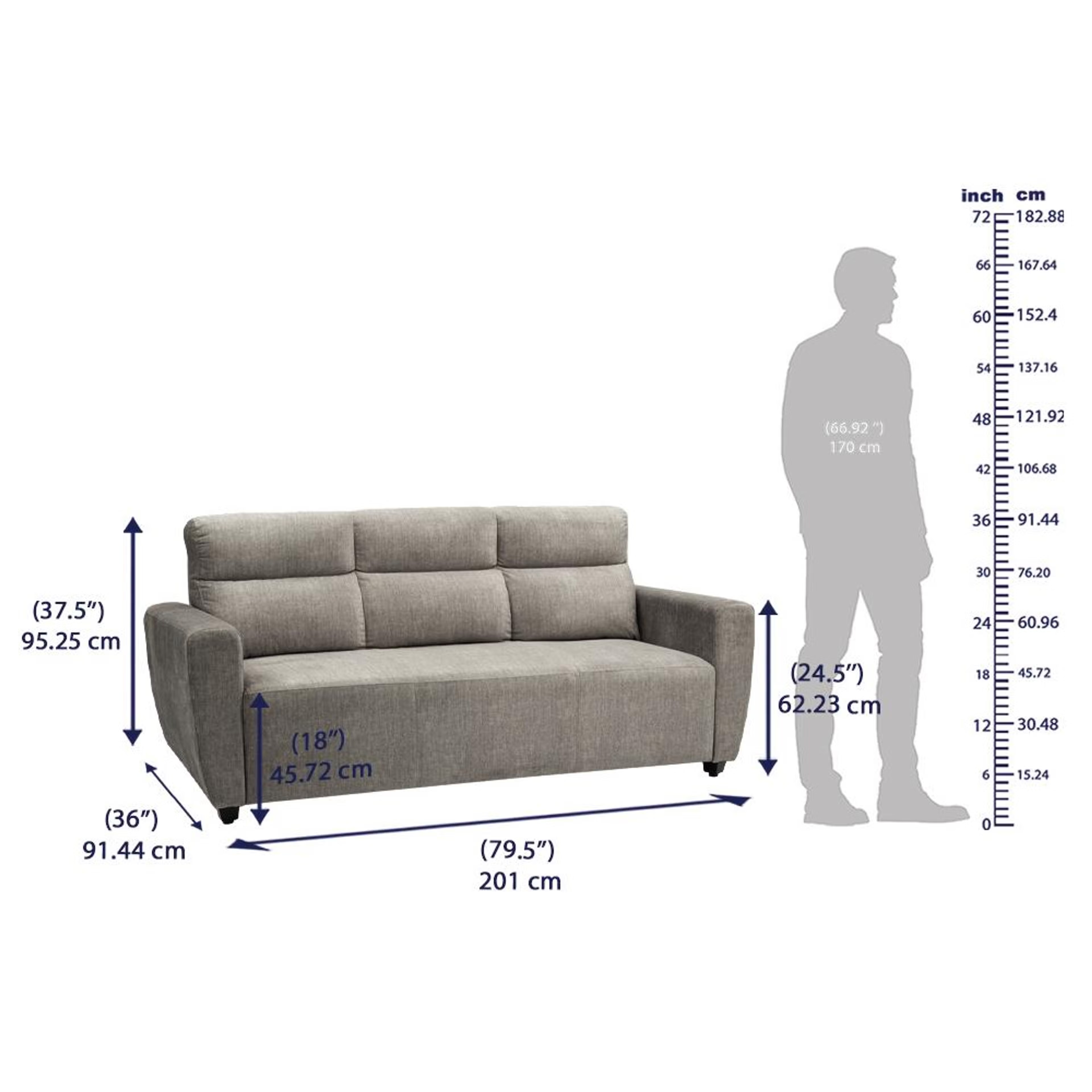 Wakefit Belize Plus Sofa Set - (3+2+1) Regular, Set (3+2+1), Taupe