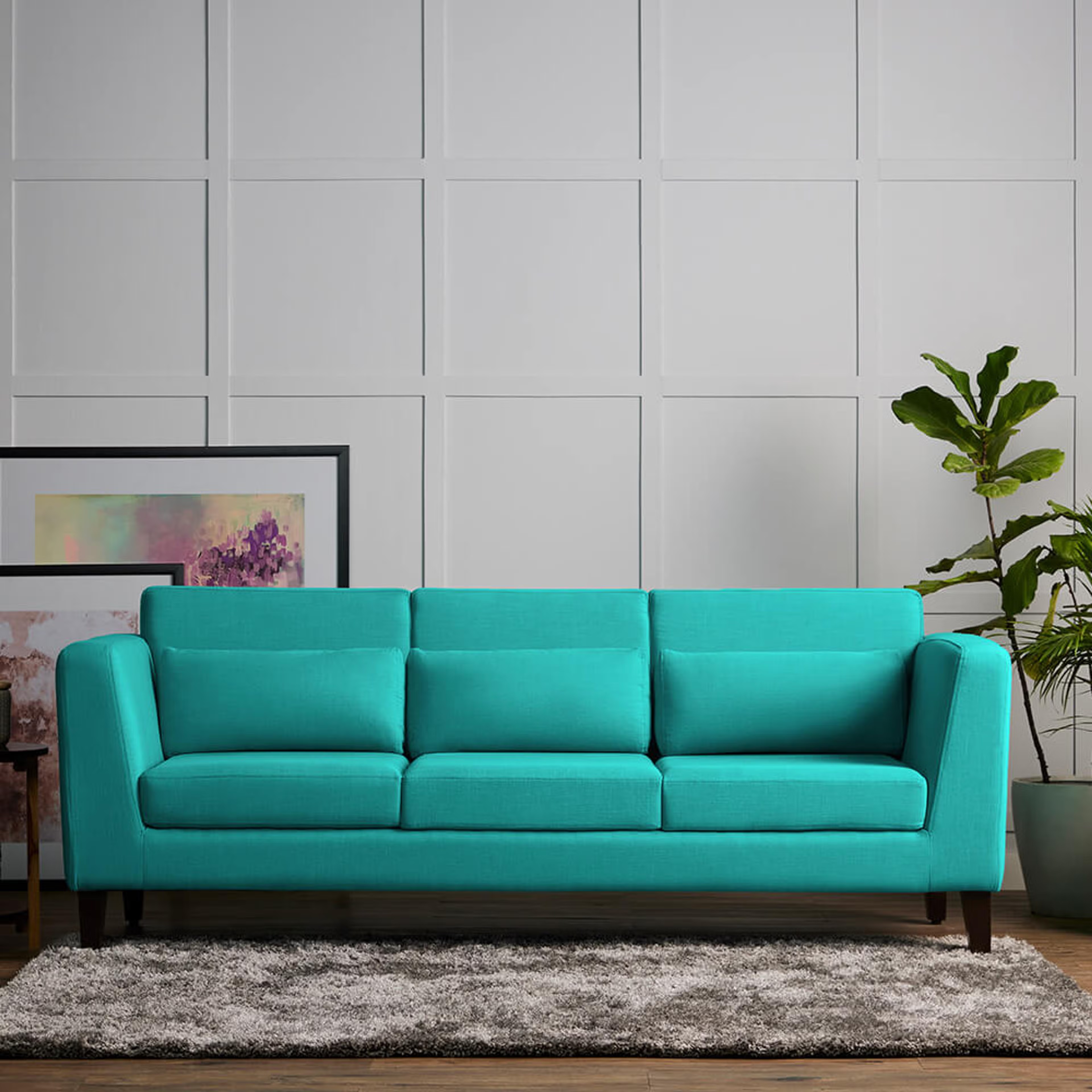 Wakefit SnoozePro Sofa Regular, 1 Seater, Linen Charm Lagoon