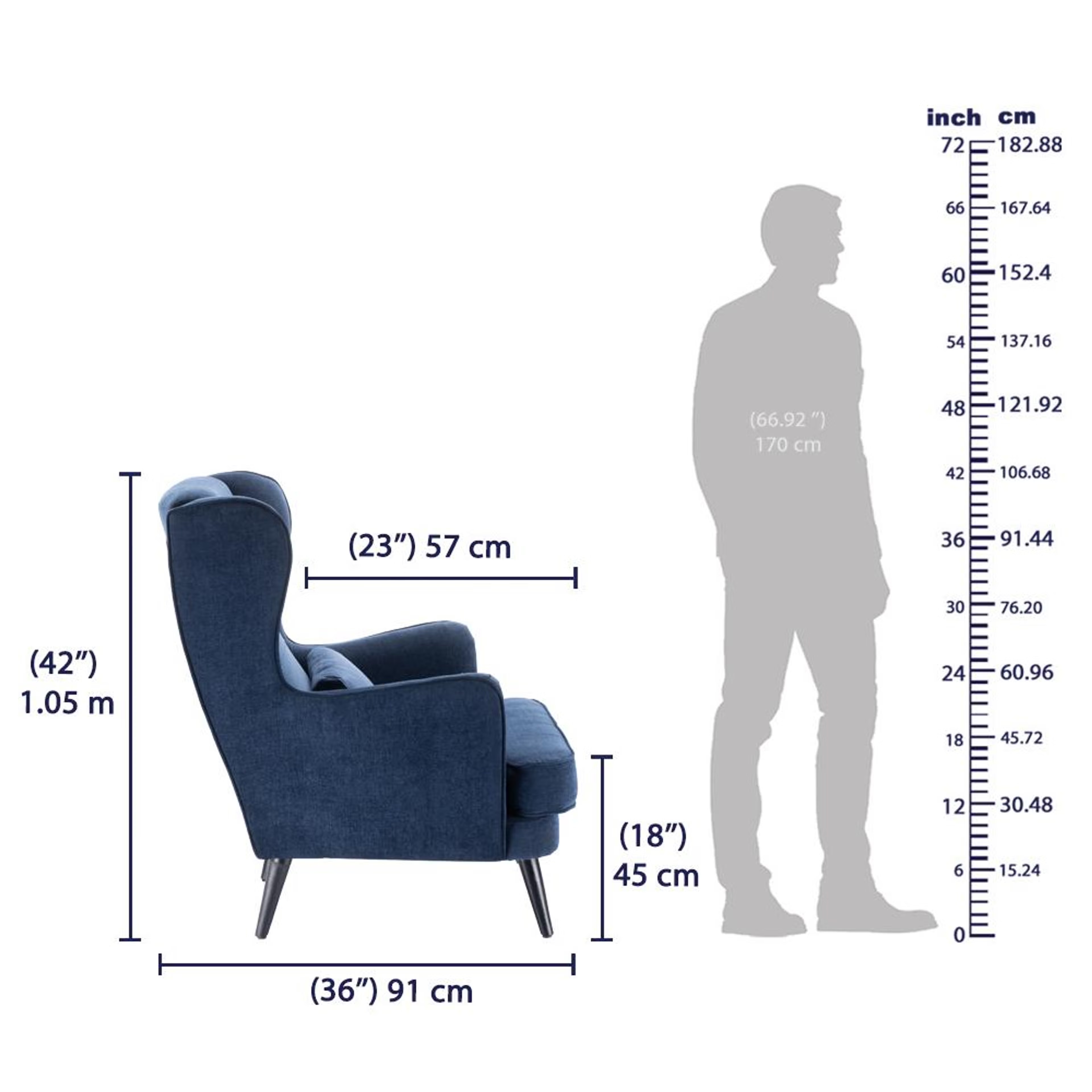Wakefit Sawyer Wing Chair Cobalt Blue 7 Wakefit Sawyer Wing Chair Cobalt Blue
