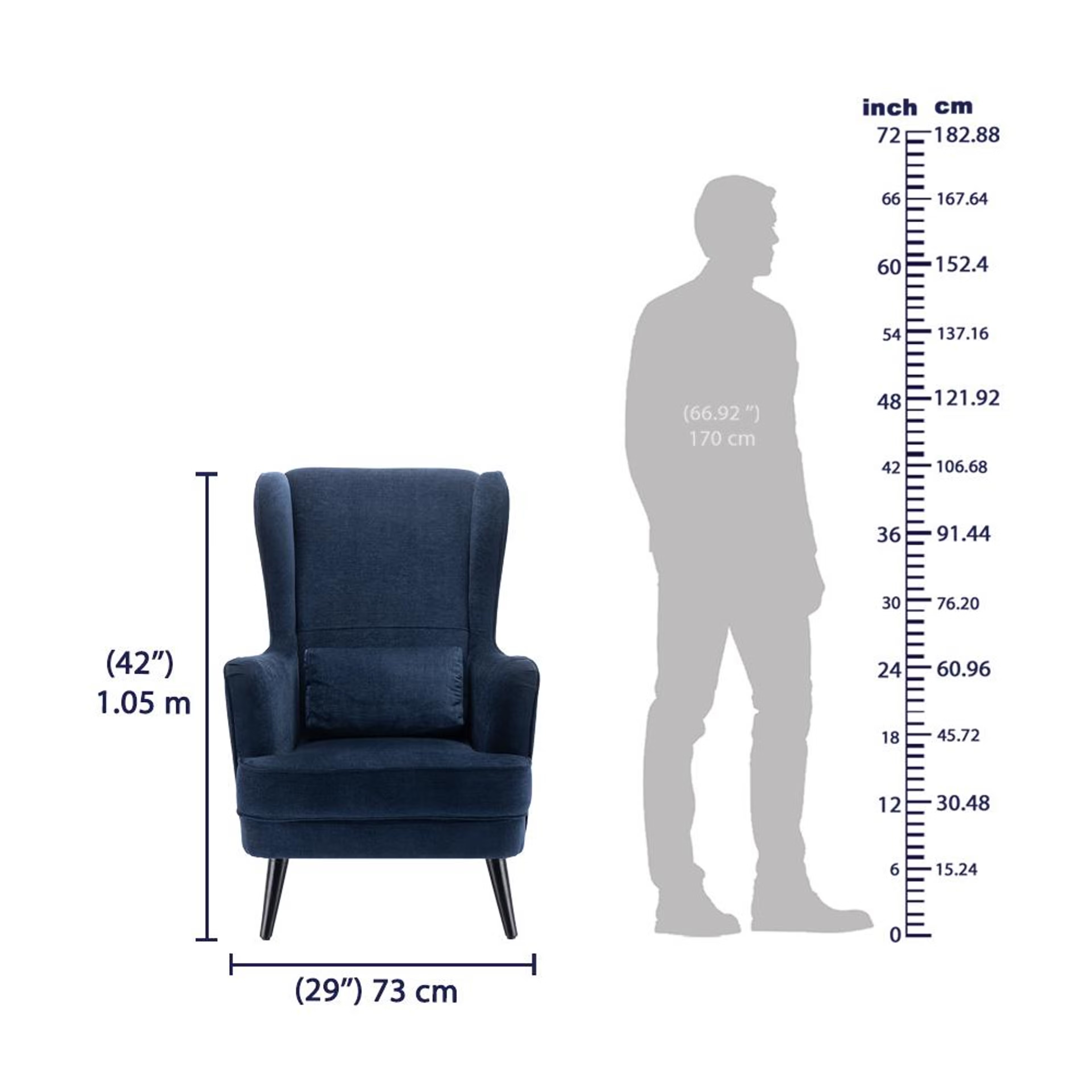 Wakefit Sawyer Wing Chair Cobalt Blue 8 Wakefit Sawyer Wing Chair Cobalt Blue