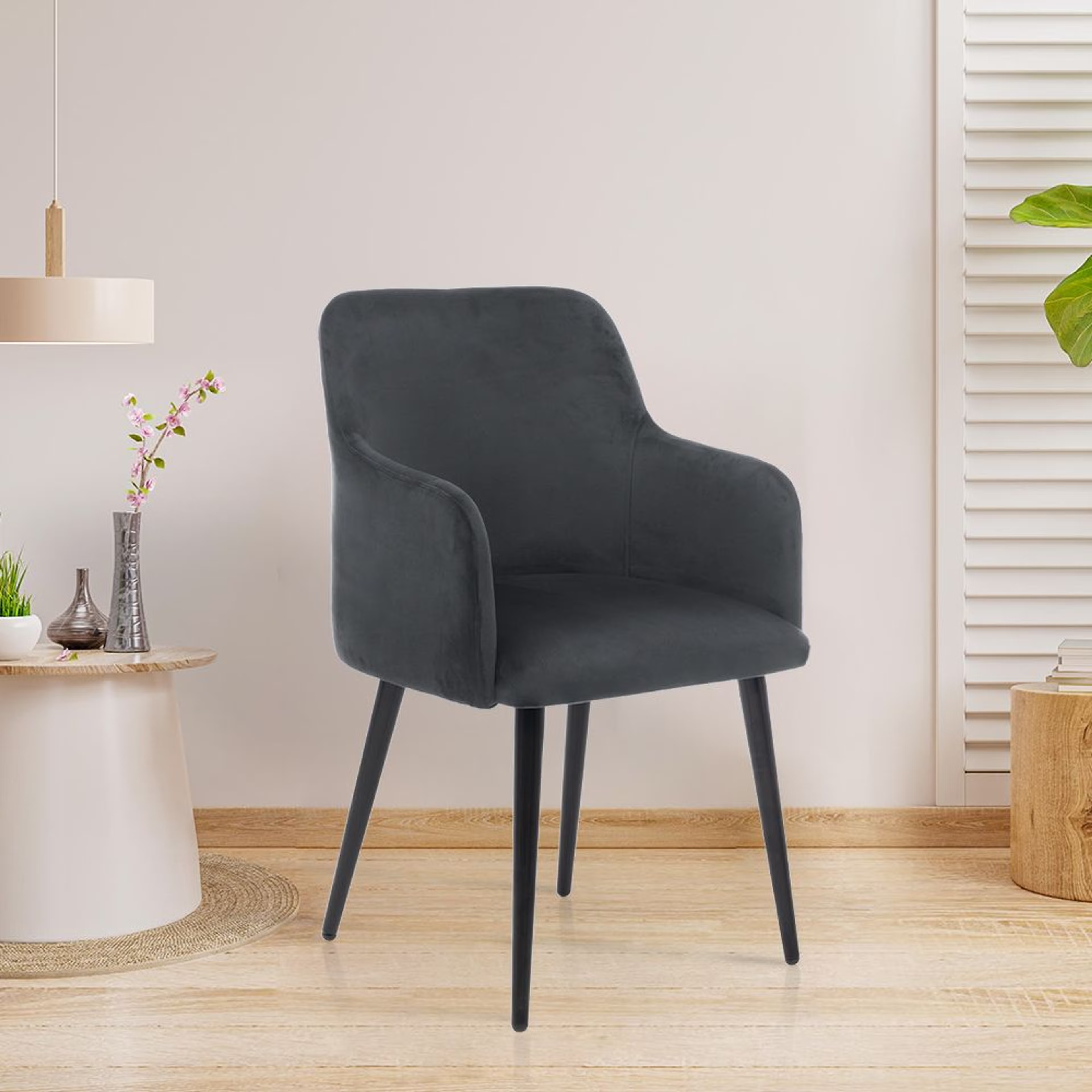 Wakefit Darcy Lounge Chair Space Grey