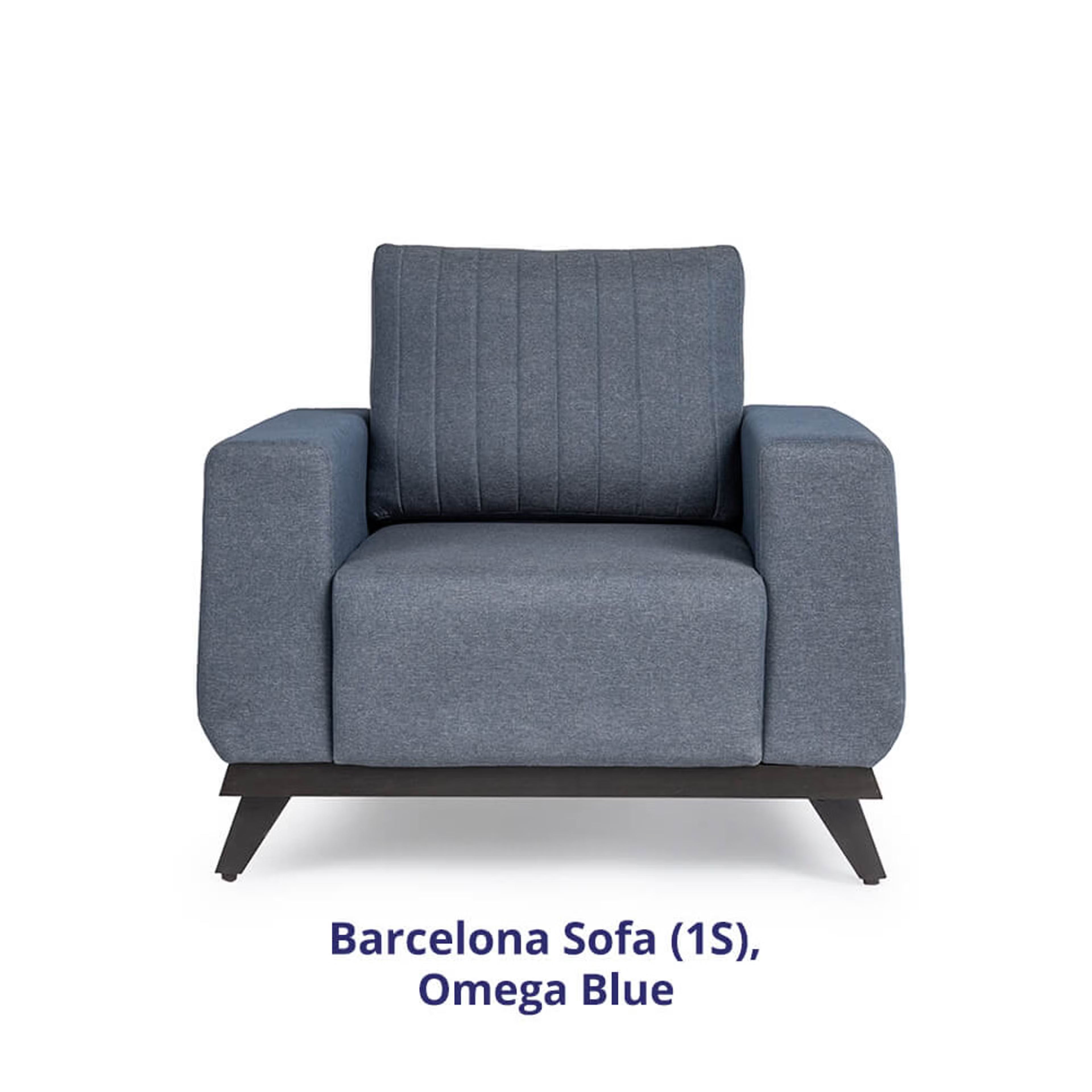 Wakefit Barcelona Sofa - One Seater Regular, Single Seater, Omega Blue