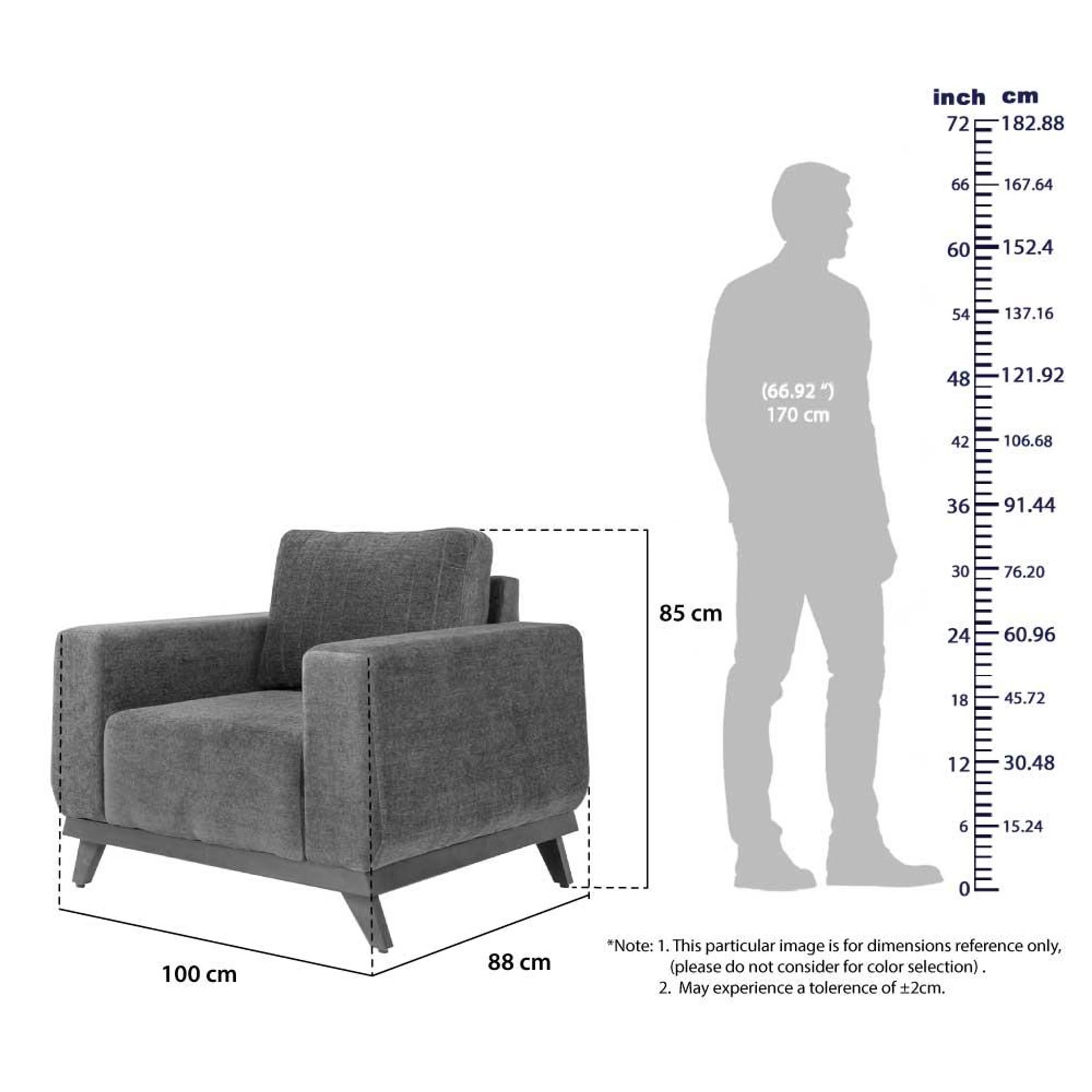 Wakefit Barcelona Sofa - One Seater Regular, Single Seater, Omega Grey 5 Wakefit Barcelona Sofa - One Seater Regular, Single Seater, Omega Grey