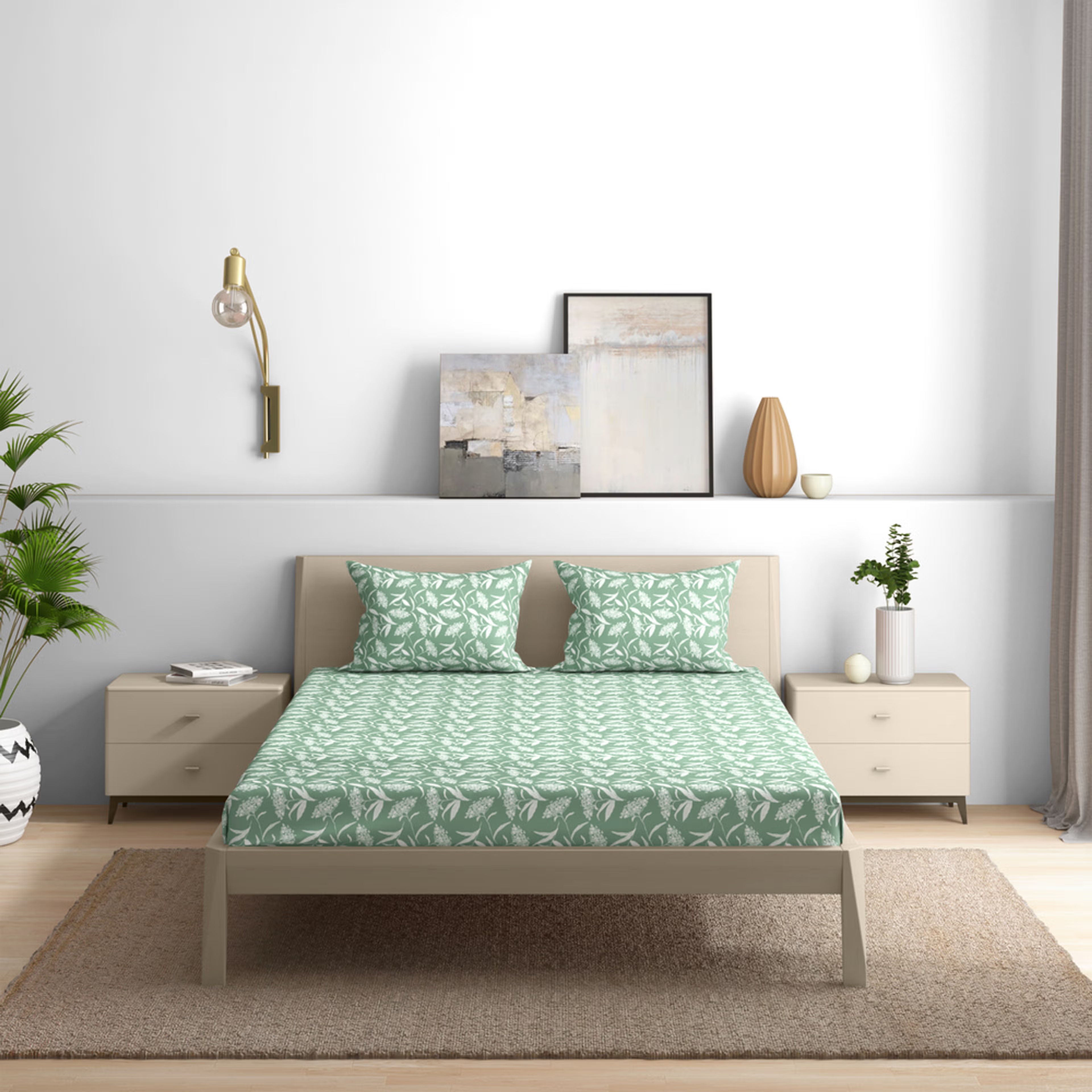 100% Cotton 200 TC Fitted Bedsheet With 2 Pillow Covers | Hester Queen, 72" x 60", Hester| 1.83m x 1.52m Queen - 72" x 60 6 100% Cotton 200 TC Fitted Bedsheet With 2 Pillow Covers | Hester Queen, 72" x 60", Hester| 1.83m x 1.52m Queen - 72" x 60\