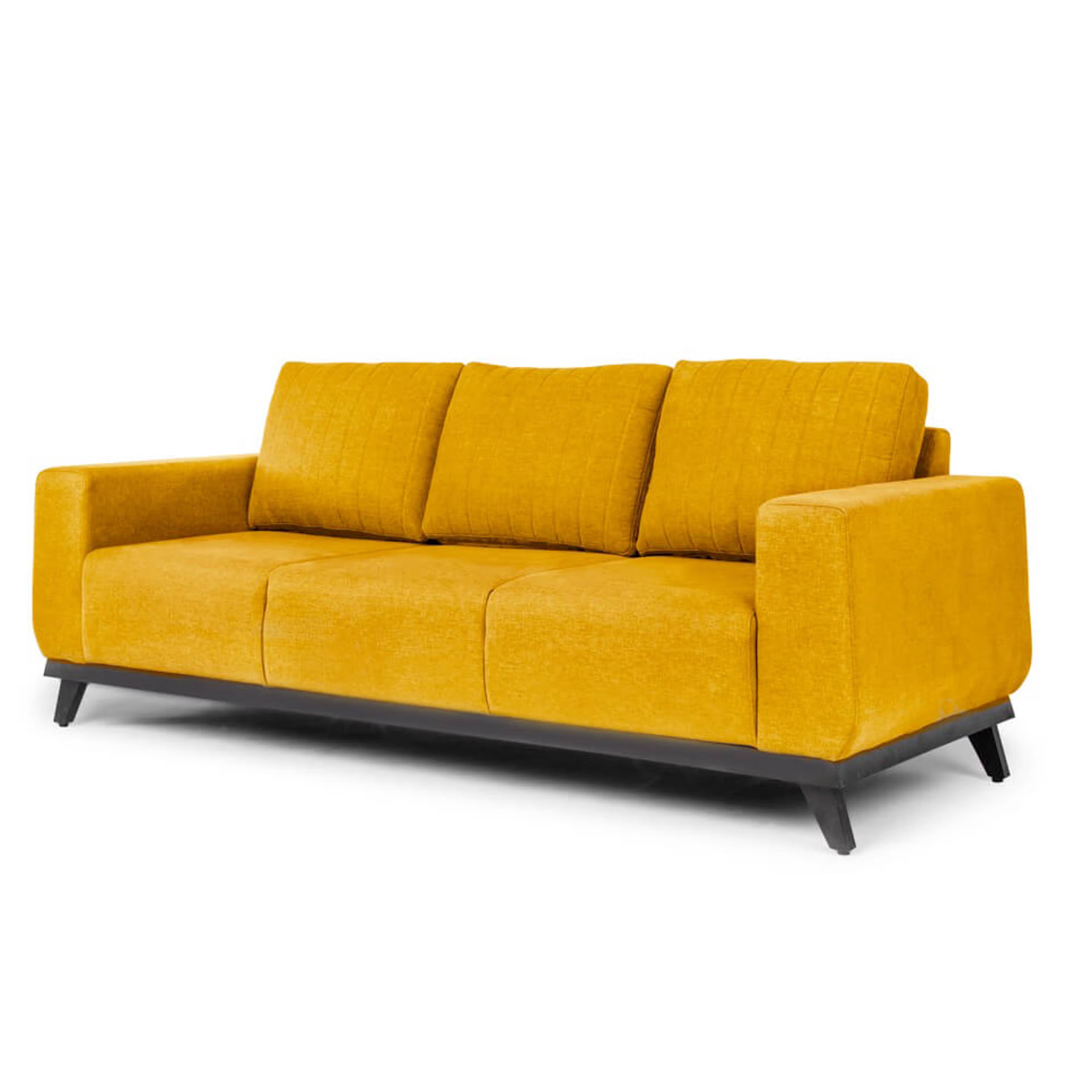 Wakefit Barcelona Sofa - Three Seater Regular, Three Seater, Chrome Yellow