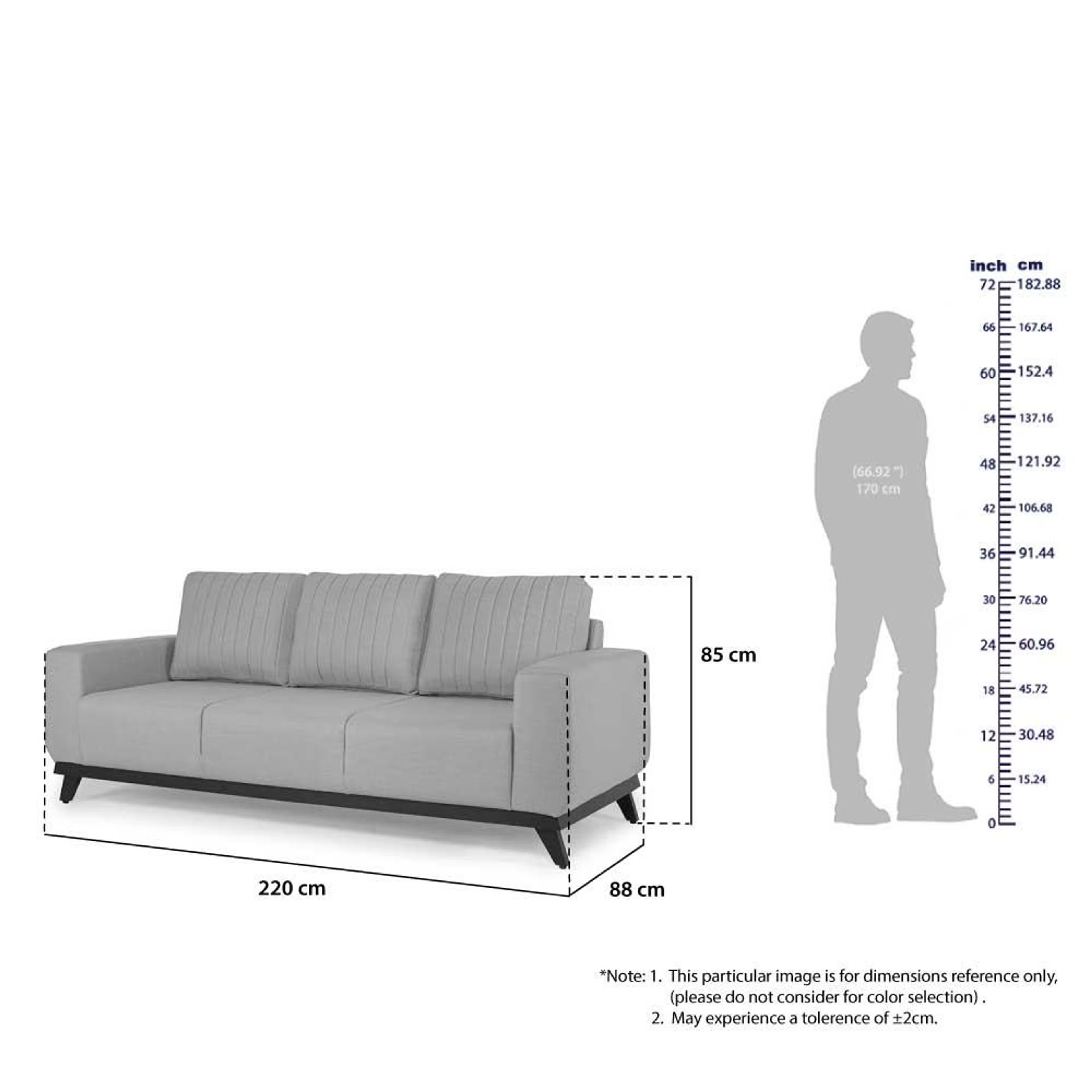 Home 39 Wakefit Barcelona Sofa - Three Seater Regular, Three Seater, Grape Purple