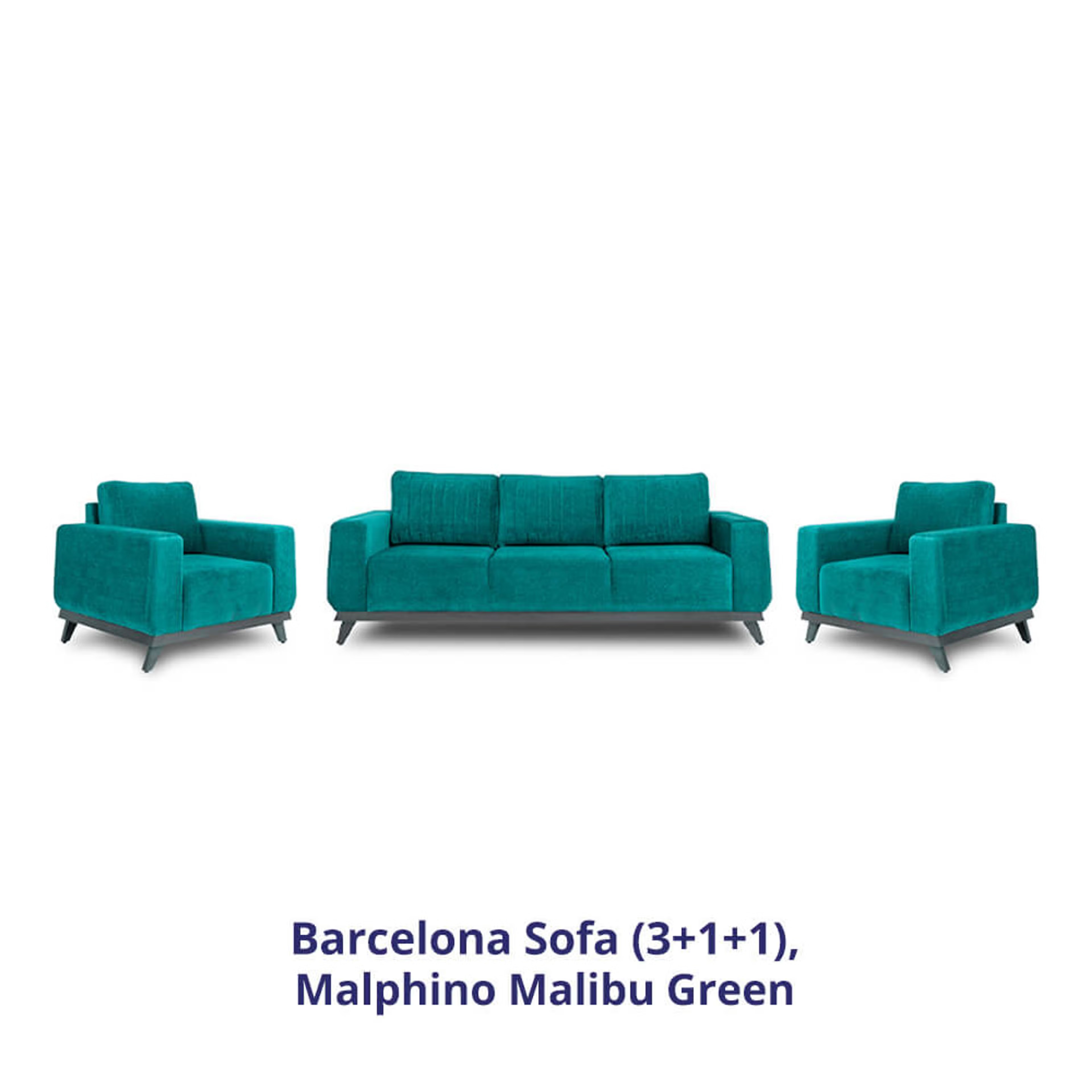Wakefit Barcelona Sofa Set (3+1+1) Regular, Set (3+1+1), Malibu Green