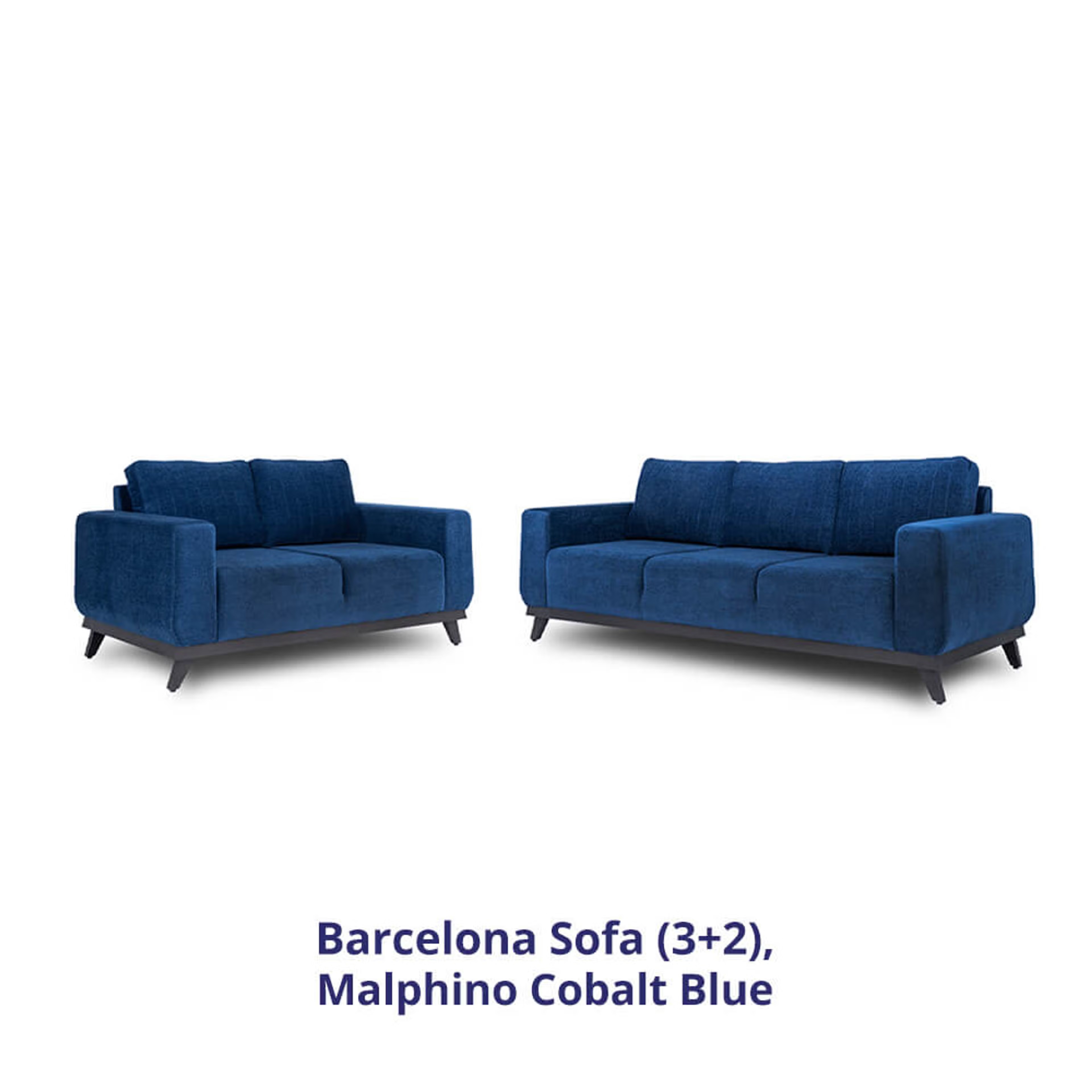Wakefit Barcelona Sofa Set (3+2) Regular, Set (3+2), Cobalt Blue