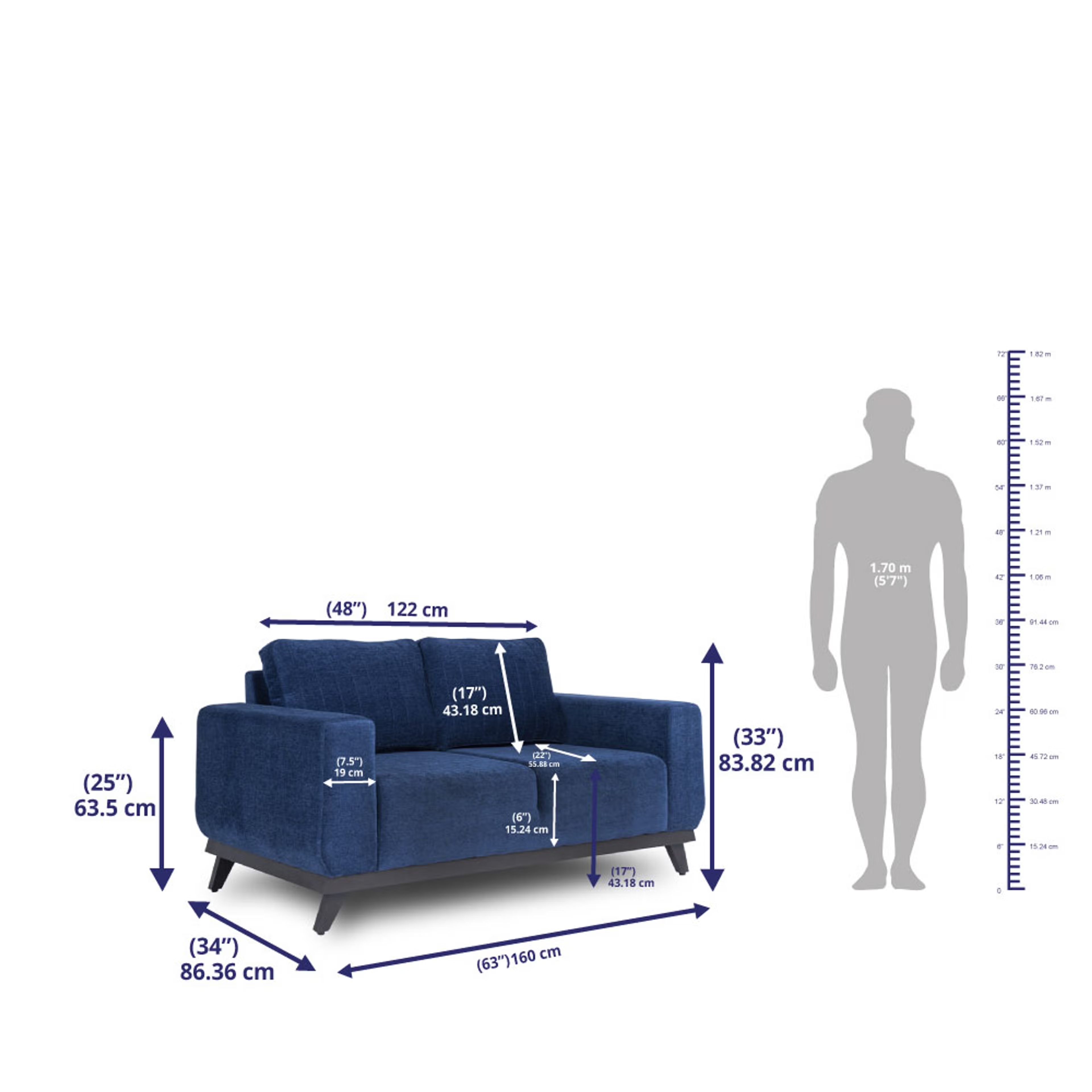 Wakefit Barcelona Sofa Set (3+2+1) Regular, Set (3+2+1), Cobalt Blue 10 Wakefit Barcelona Sofa Set (3+2+1) Regular, Set (3+2+1), Cobalt Blue