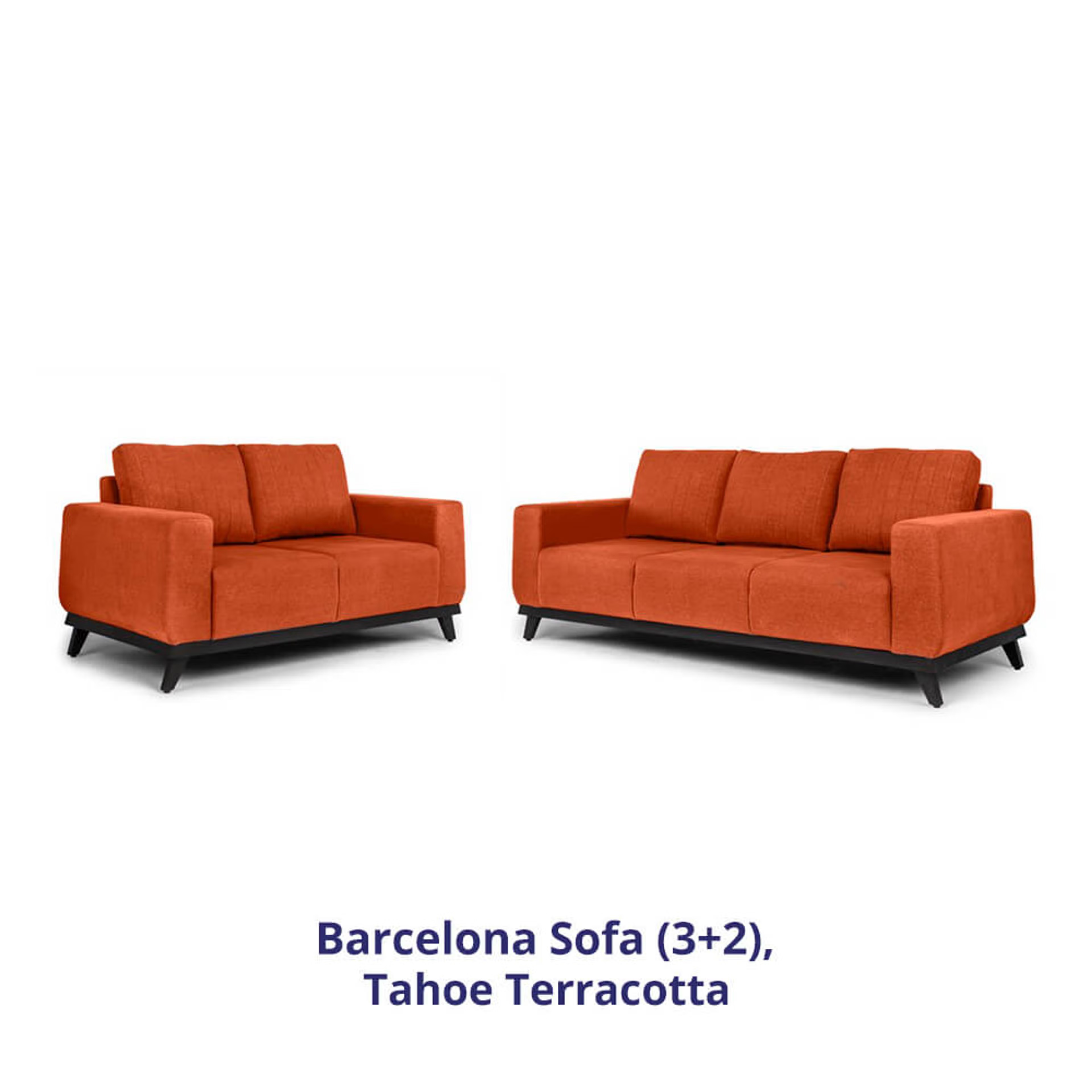 Wakefit Barcelona Sofa Set (3+2) Regular, Set (3+2), Terracotta