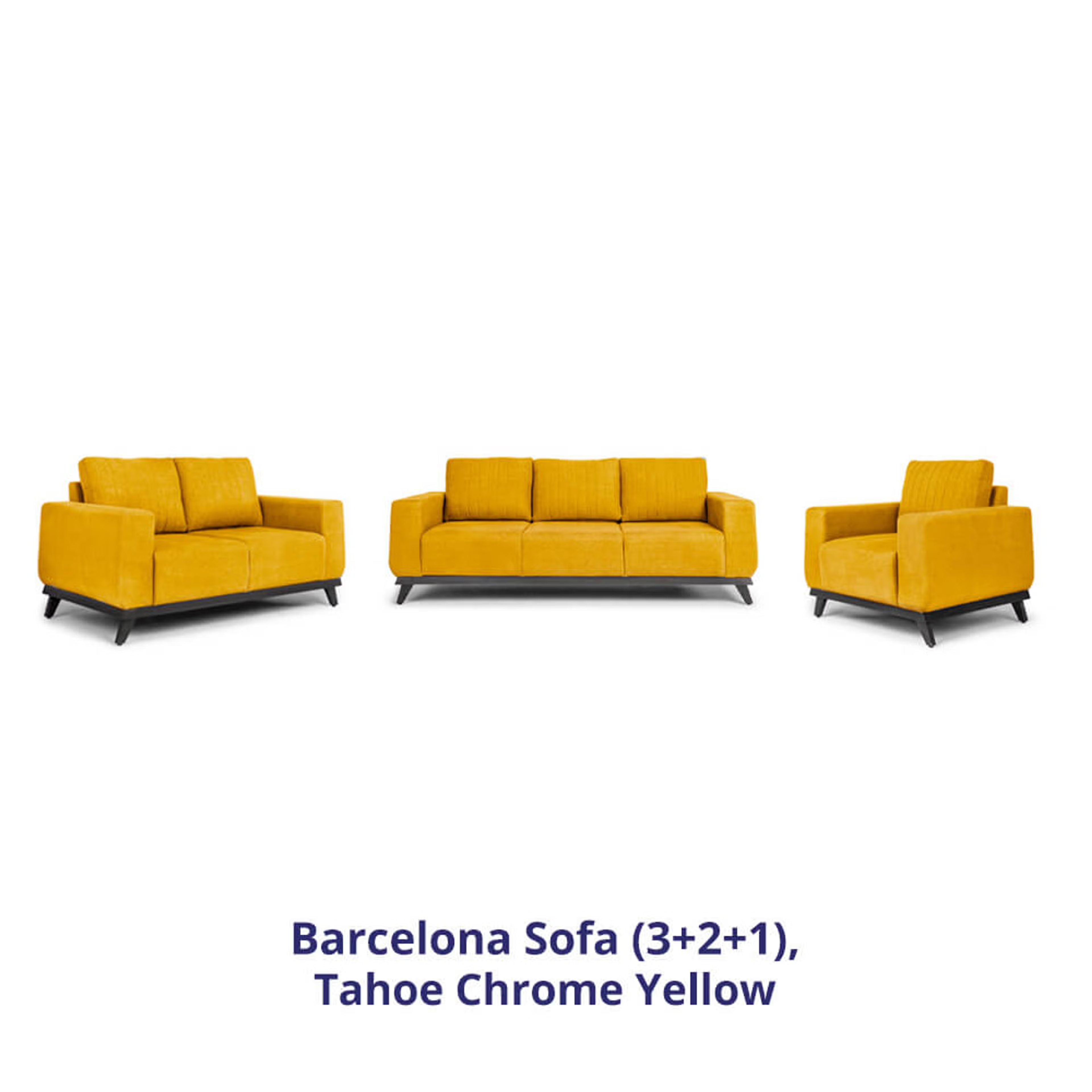 Home 34 Wakefit Barcelona Sofa Set (3+2+1) Regular, Set (3+2+1), Chrome Yellow