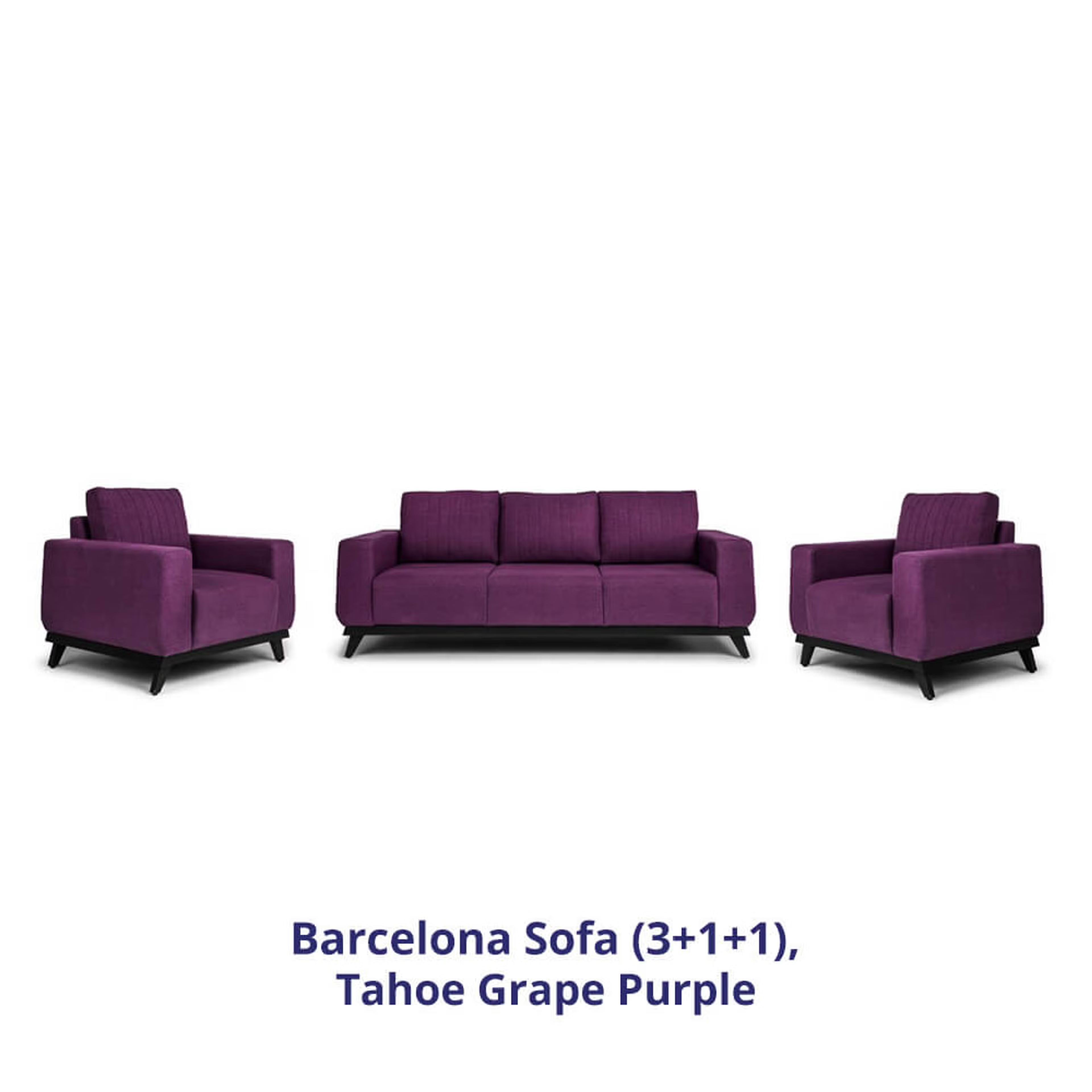 Home 37 Wakefit Barcelona Sofa Set (3+1+1) Regular, Set (3+1+1), Grape Purple