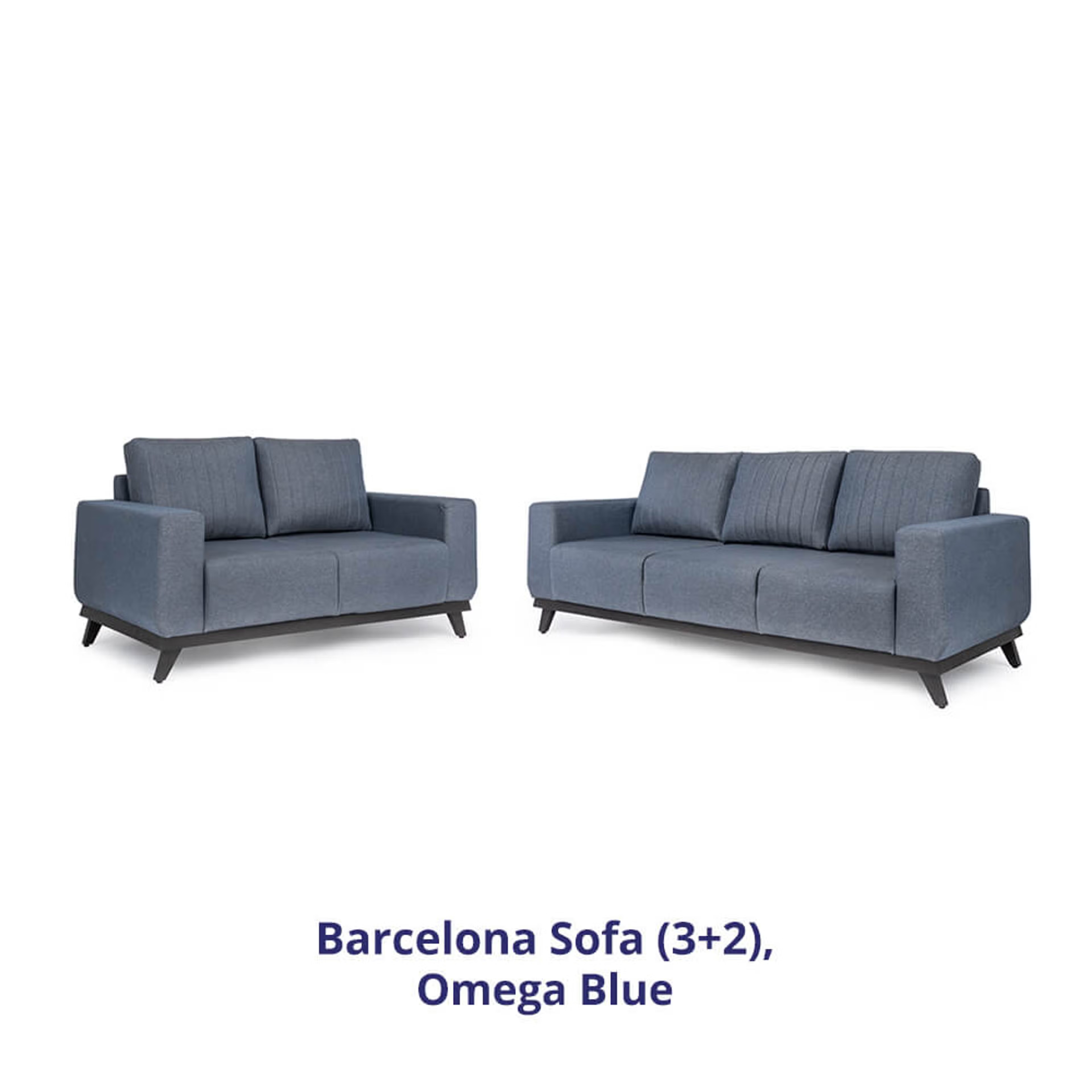 Wakefit Barcelona Sofa Set (3+2) Regular, Set (3+2), Omega Blue