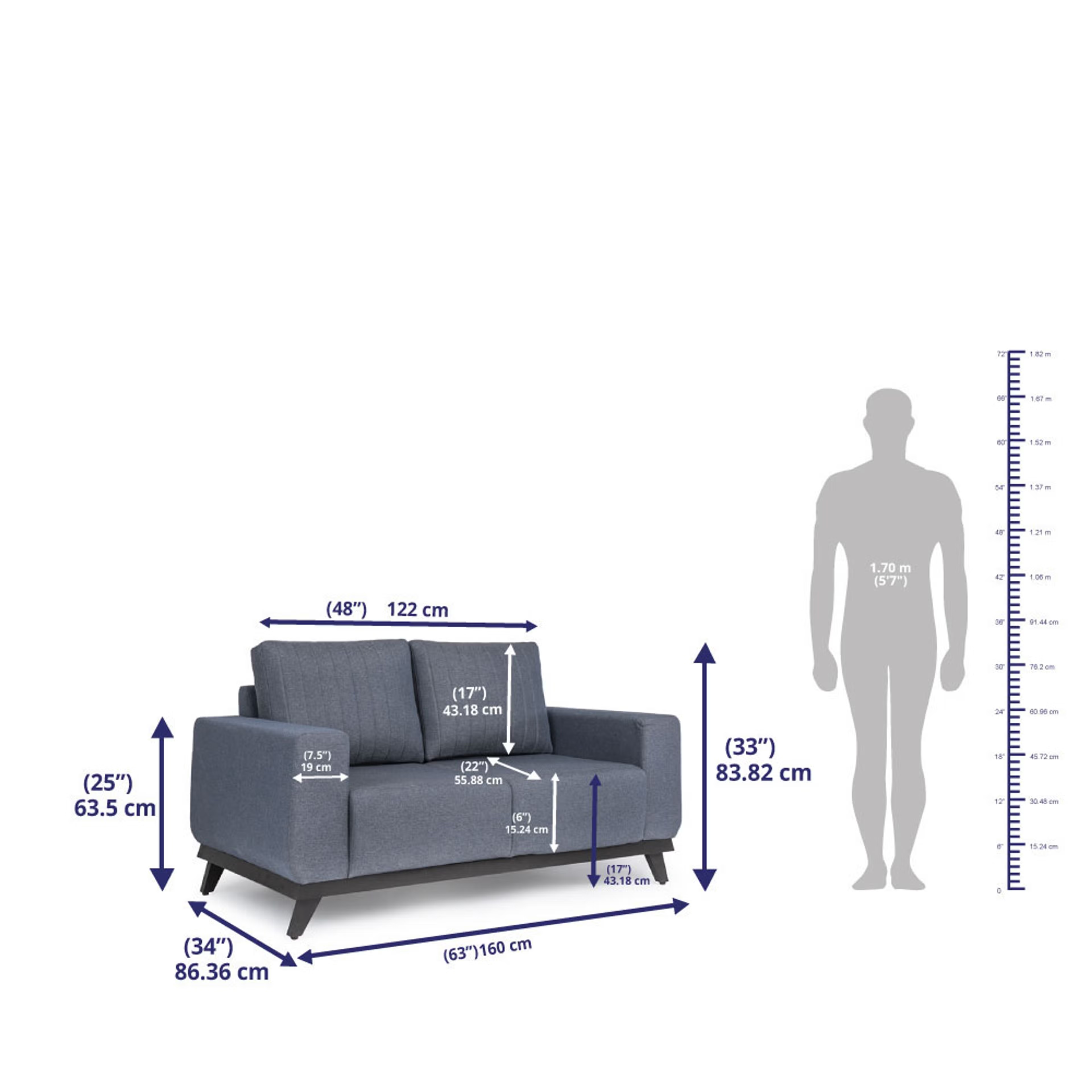 Wakefit Barcelona Sofa Set (3+2) Regular, Set (3+2), Omega Blue 10 Wakefit Barcelona Sofa Set (3+2) Regular, Set (3+2), Omega Blue