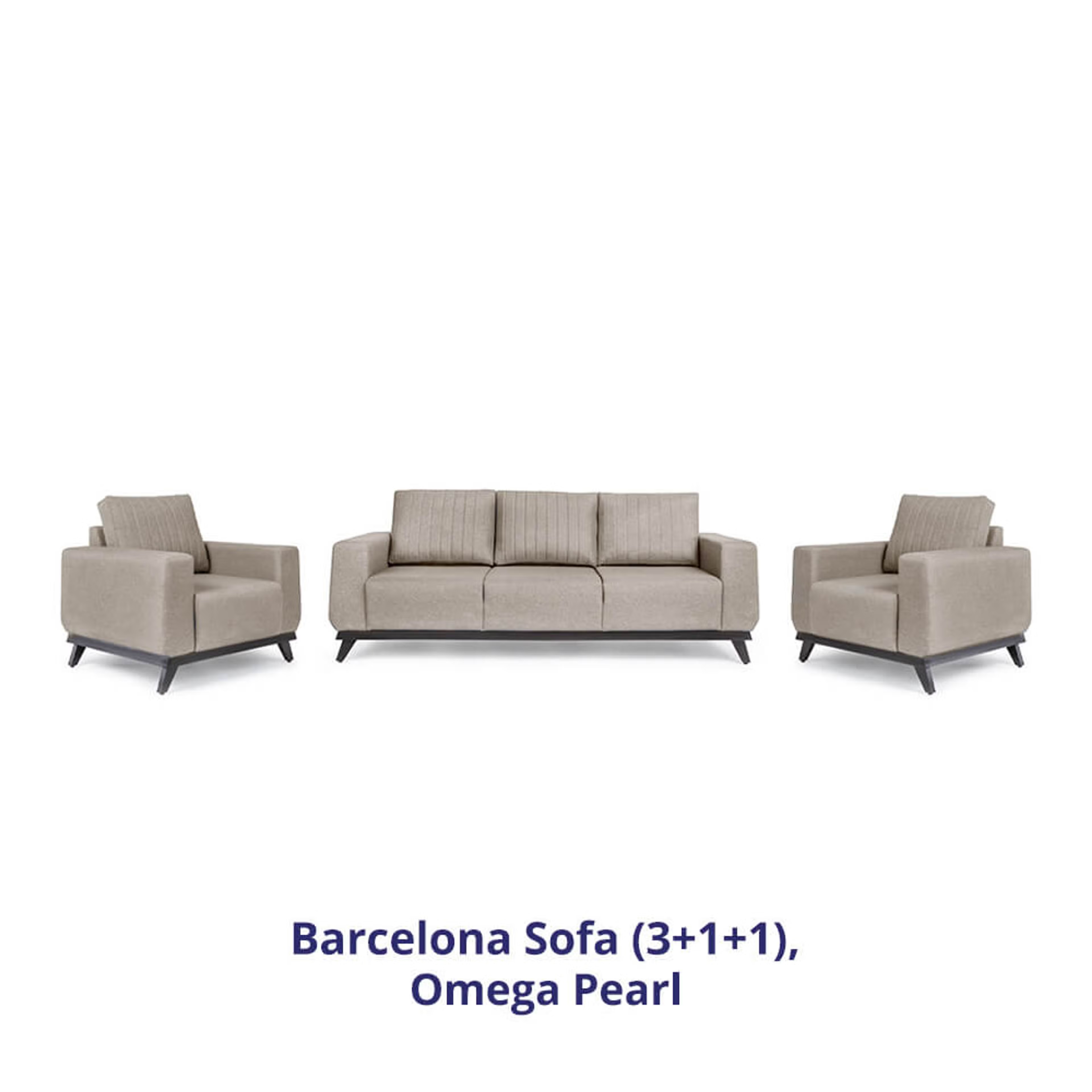 Wakefit Barcelona Sofa Set (3+1+1) Regular, Set (3+1+1), Omega Pearl