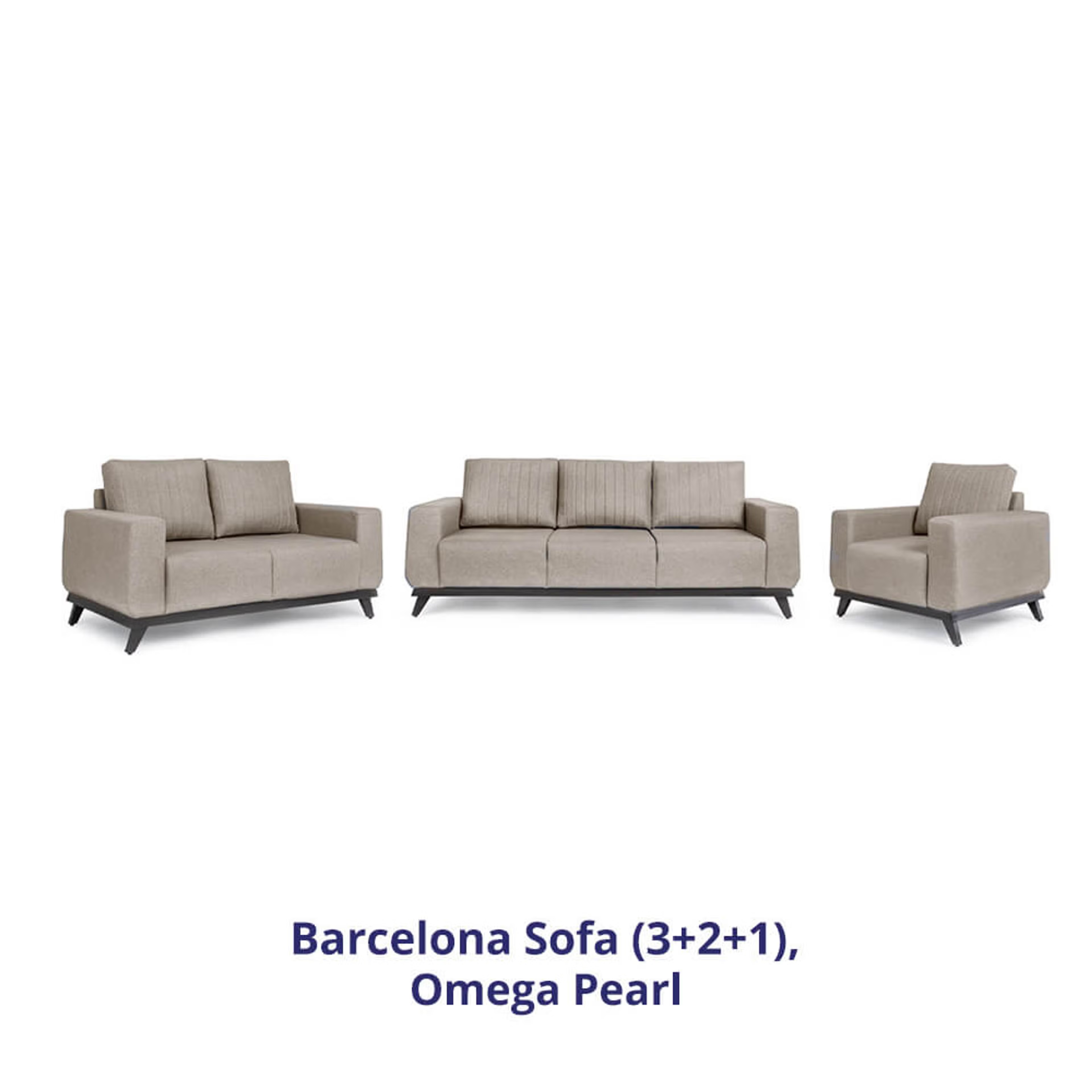 Wakefit Barcelona Sofa Set (3+2+1) Regular, Set (3+2+1), Omega Pearl