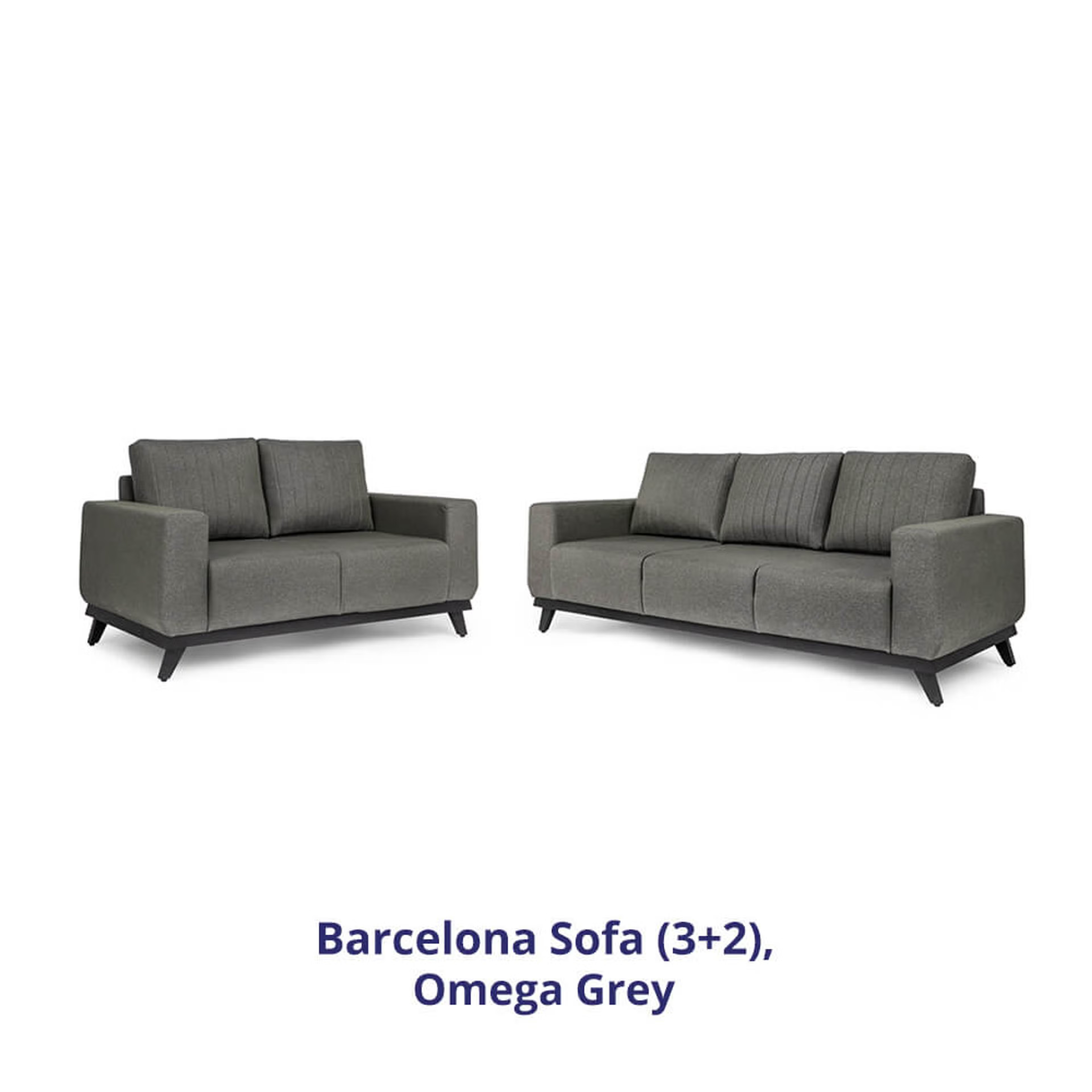 Wakefit Barcelona Sofa Set (3+2) Regular, Set (3+2), Omega Grey
