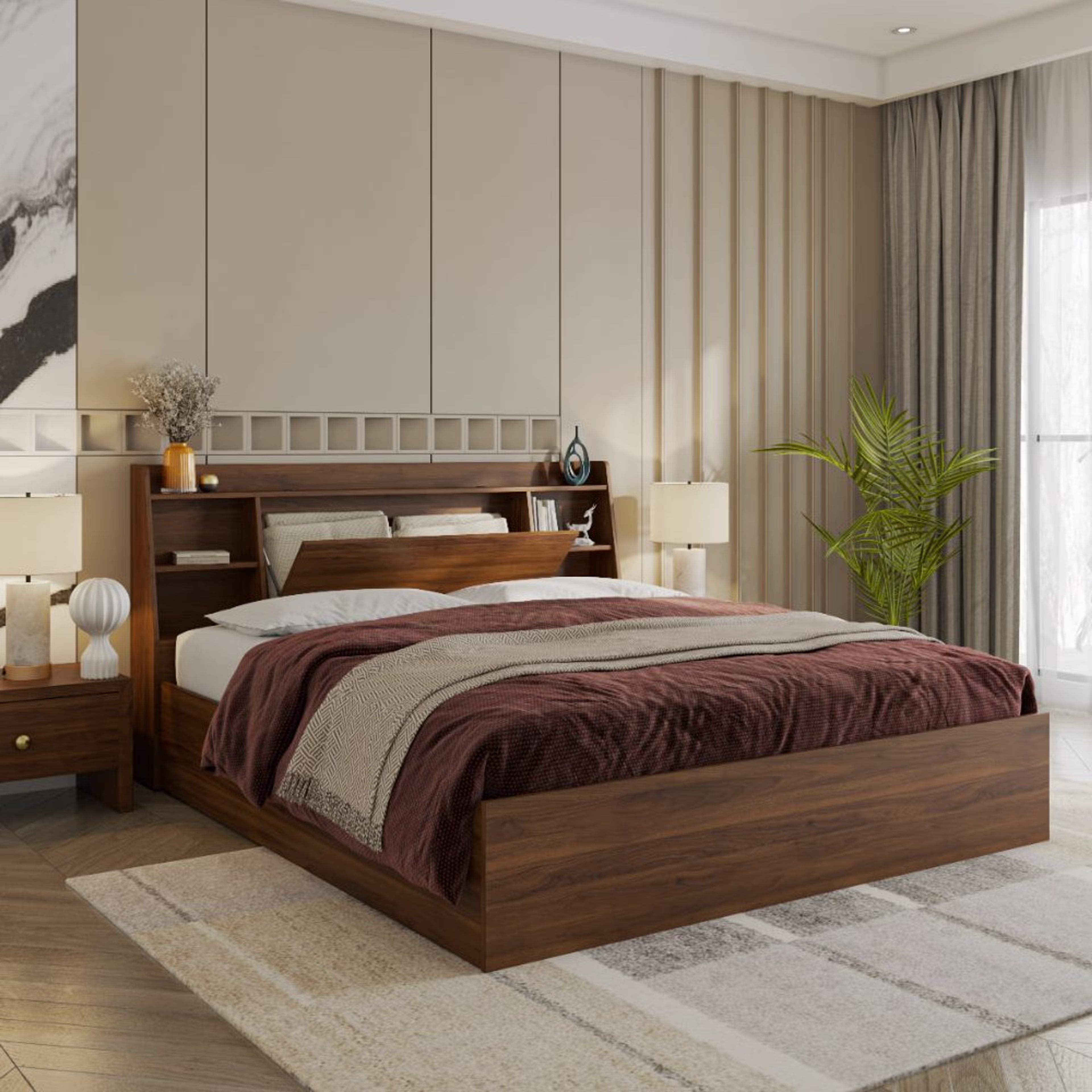 Wakefit Venus Engineered Wood Bed With Storage King - 78