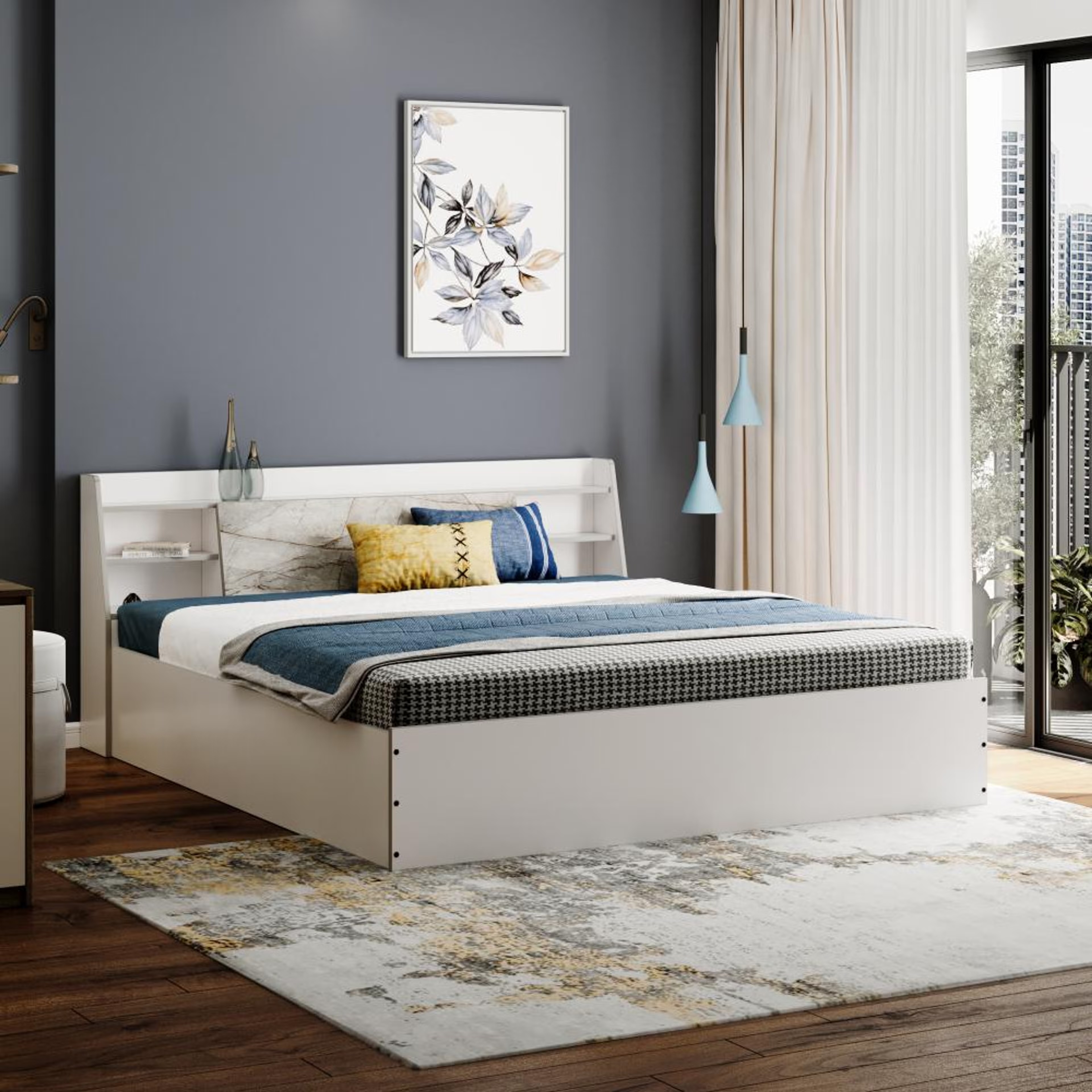 Home 45 Wakefit Castor King Storage Engineered Wood Bed King - 78" x 72\
