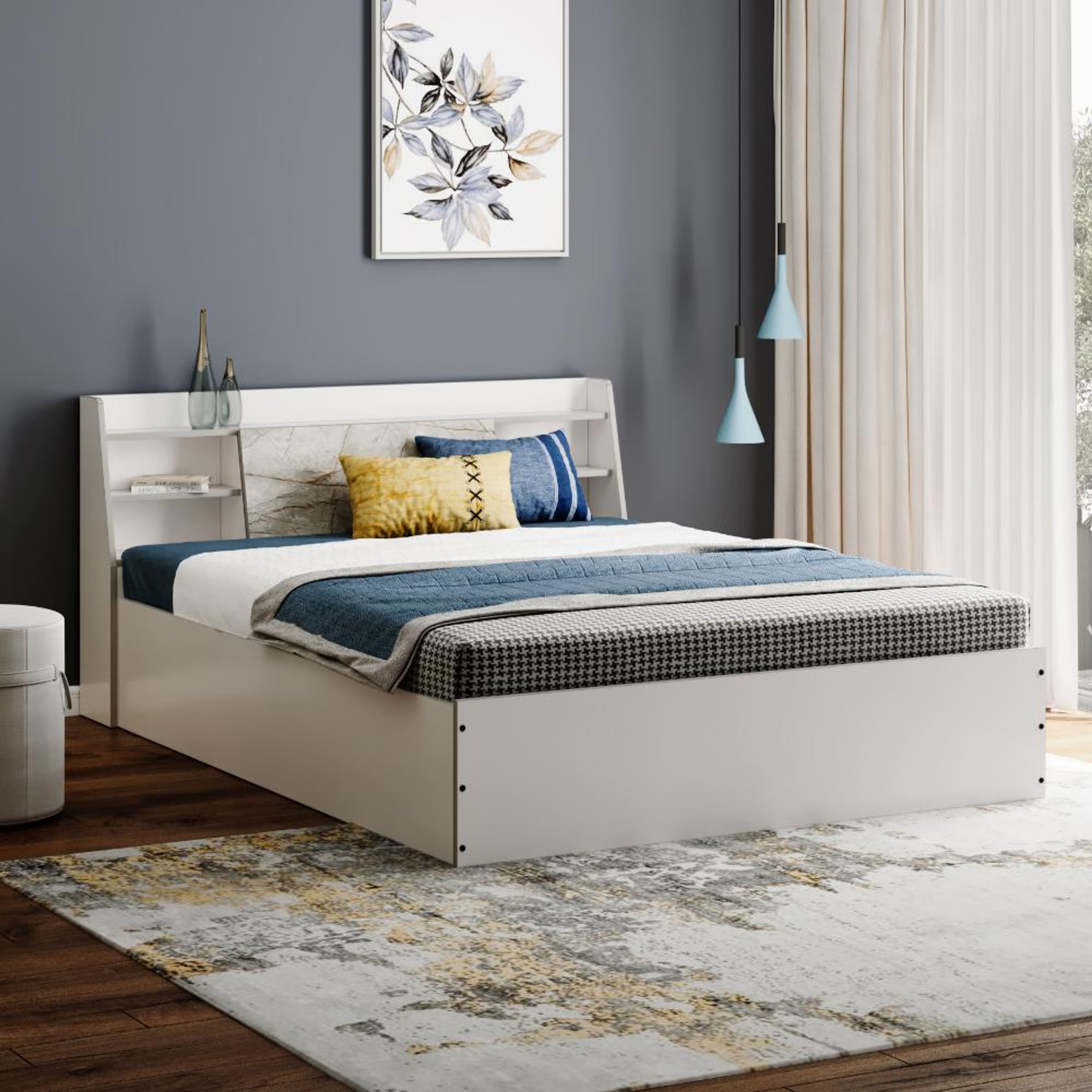 Wakefit Castor Queen Storage Engineered Wood Bed Queen - 78" x 60\