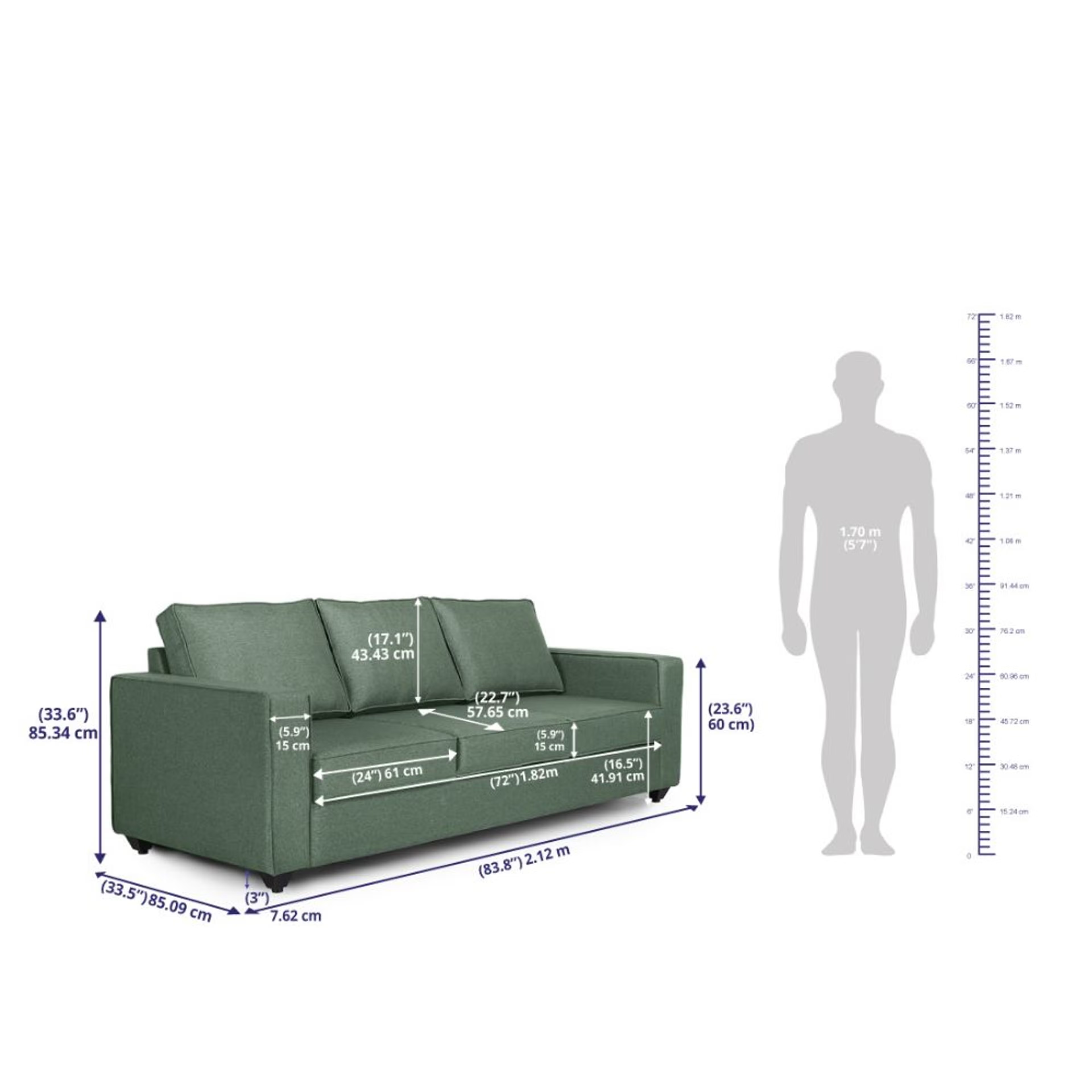 Wakefit Napper Sofa Set (3+2+1) Regular, Without Storage, 3+2+1, Omega Green 5 Wakefit Napper Sofa Set (3+2+1) Regular, Without Storage, 3+2+1, Omega Green