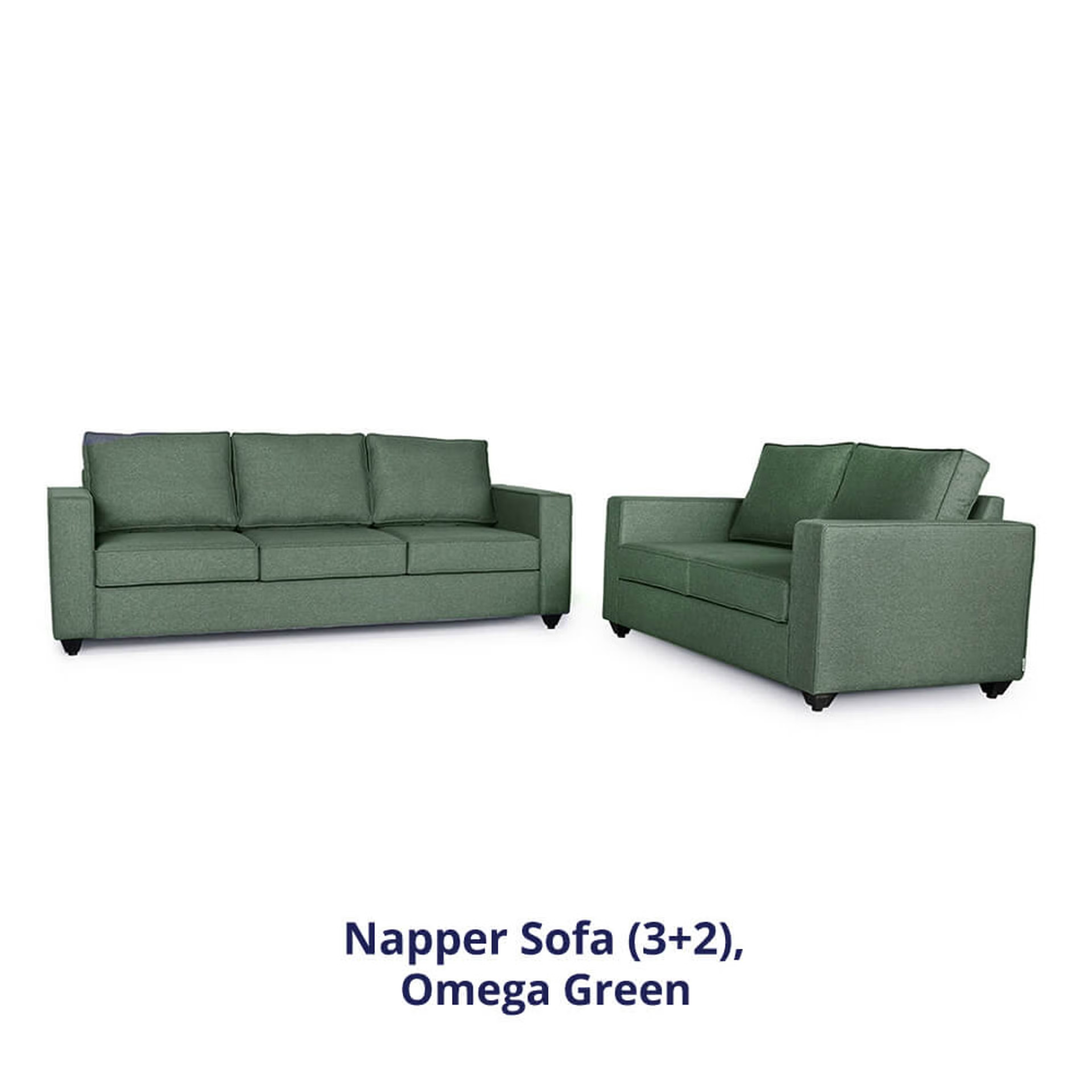 Wakefit Napper Sofa Set (3+2) Regular, Without Storage, 3+2, Omega Green