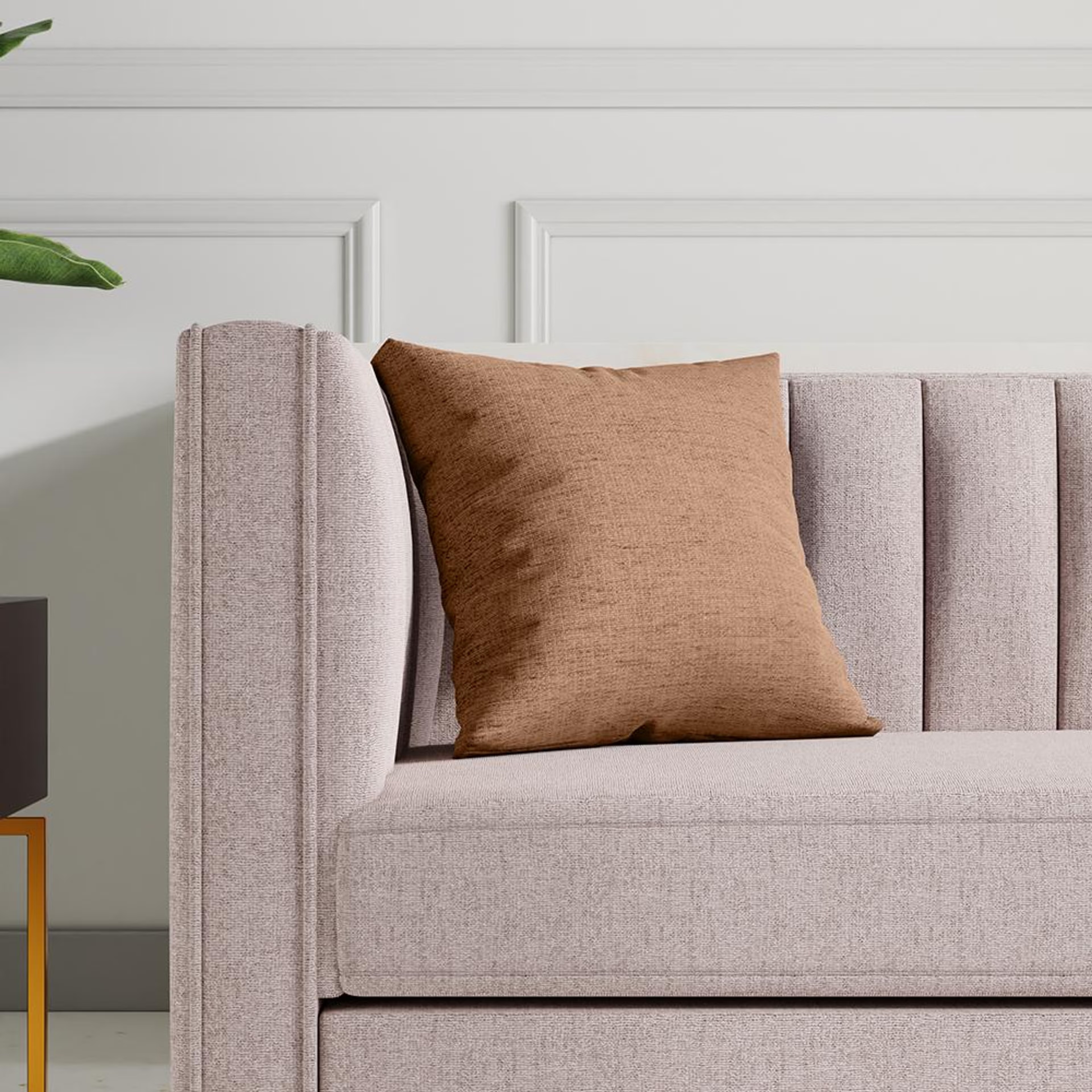 Home 29 Wakefit Cushion Cover Toffe Brown 16x16 Set of 2 set of 2, Toffe Brown