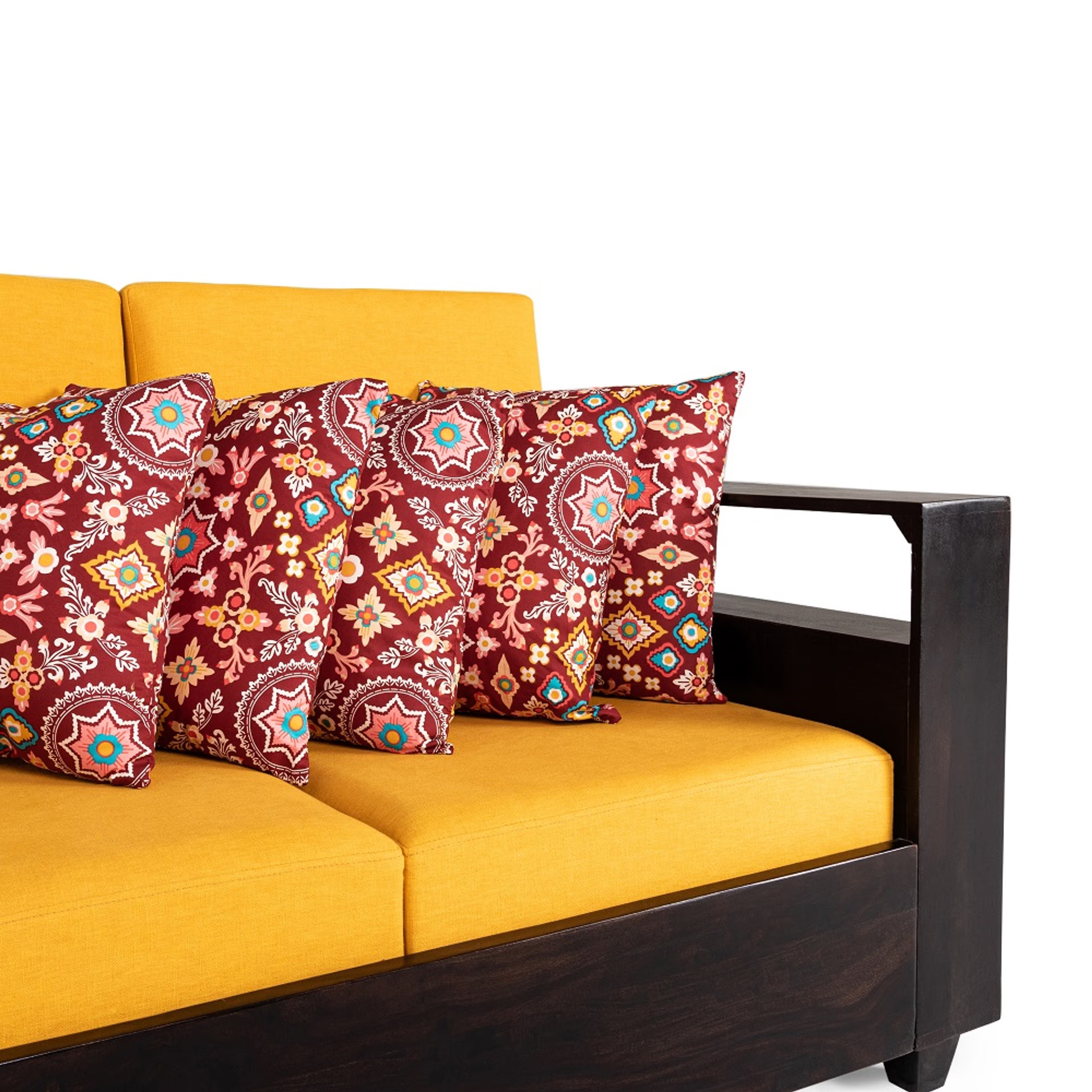 Printed Cushion | Pack of 5 | 24x24 Inch | Hollow Fiber Filling | Use With or Without Cover | For Sofa & Bed | Gentle Machine Wash 24"x24\