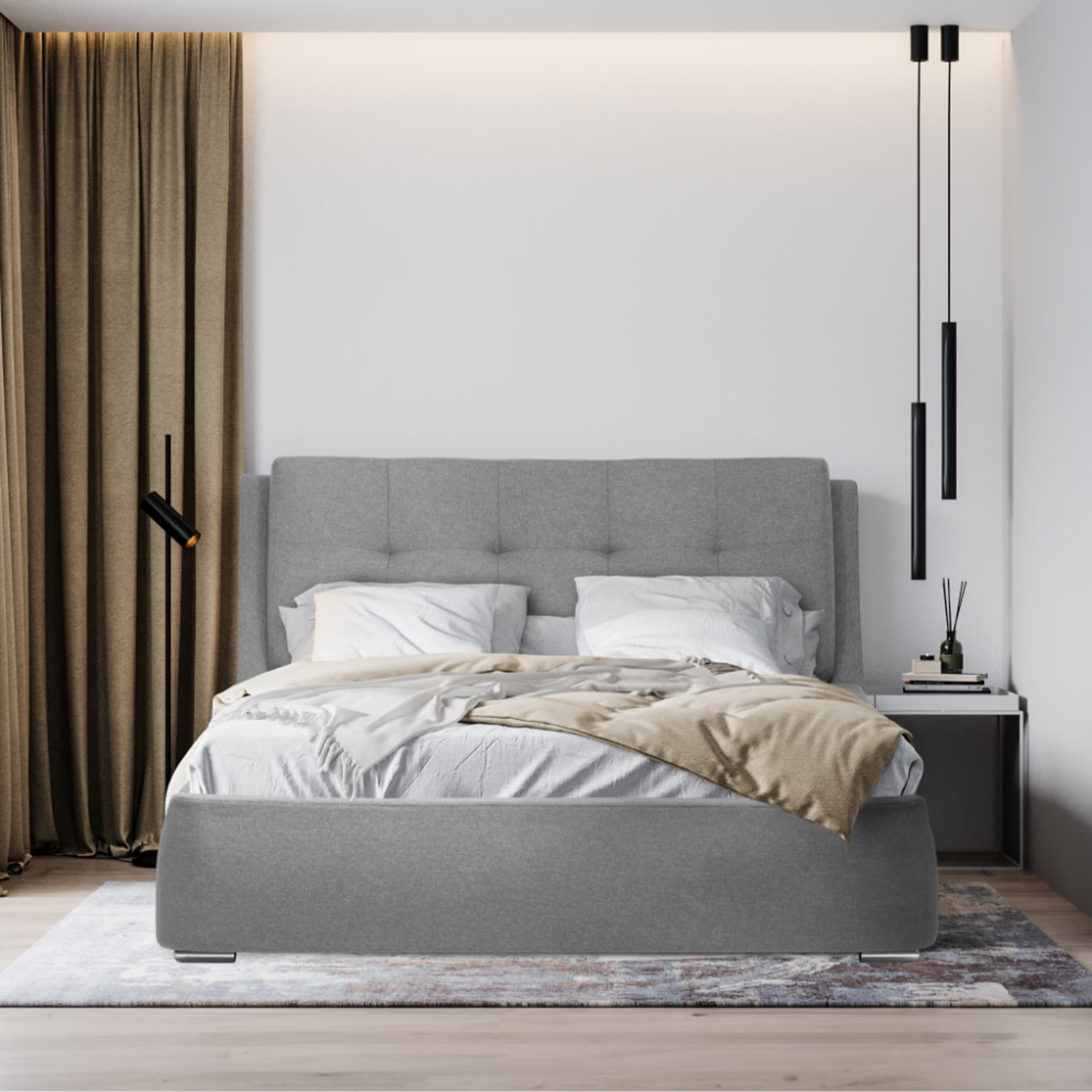 Home 28 Wakefit Lanta Queen Size Upholstered Bed Queen - 78" x 60\