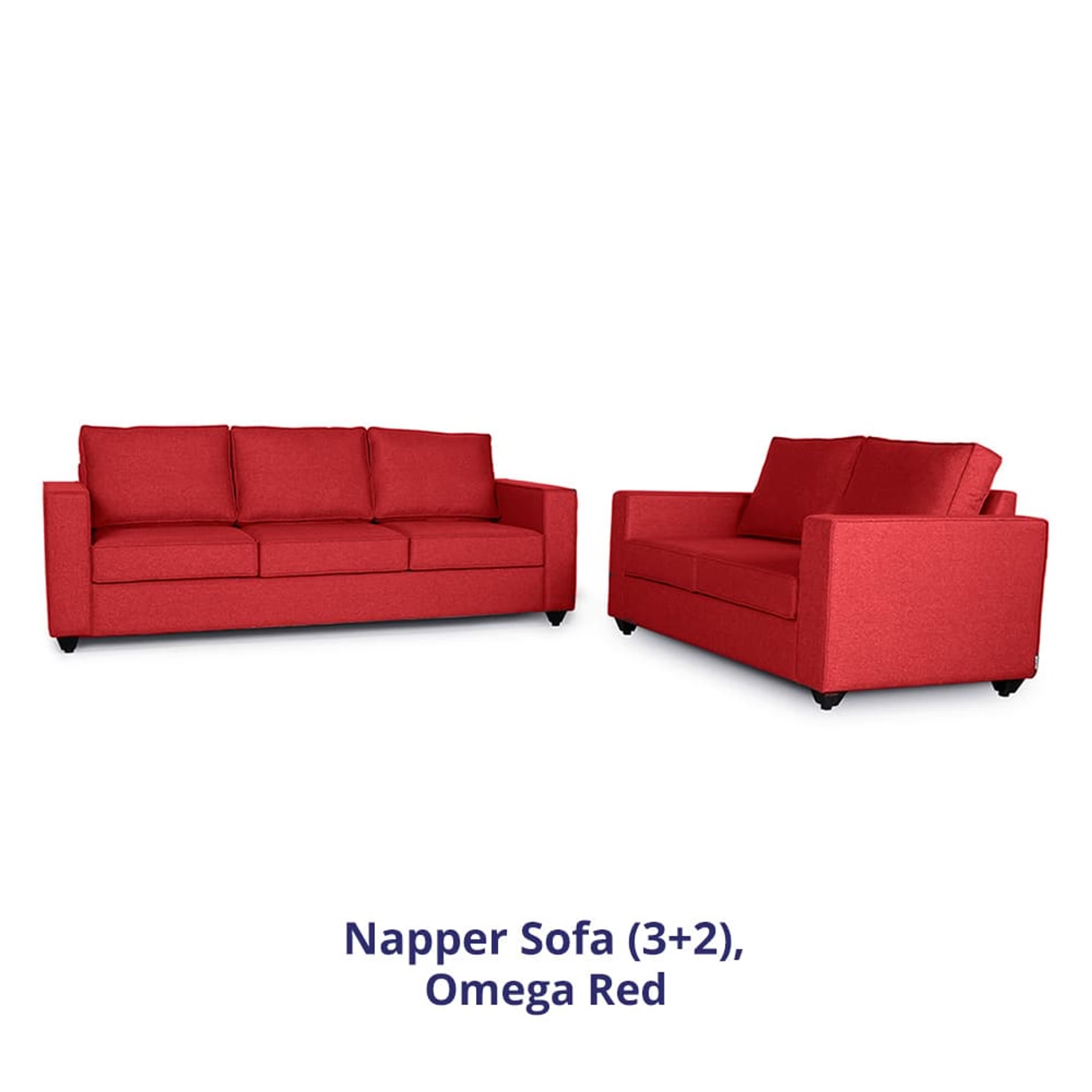 Wakefit Napper Sofa Set (3+2) Regular, Without Storage, 3+2, Omega Red