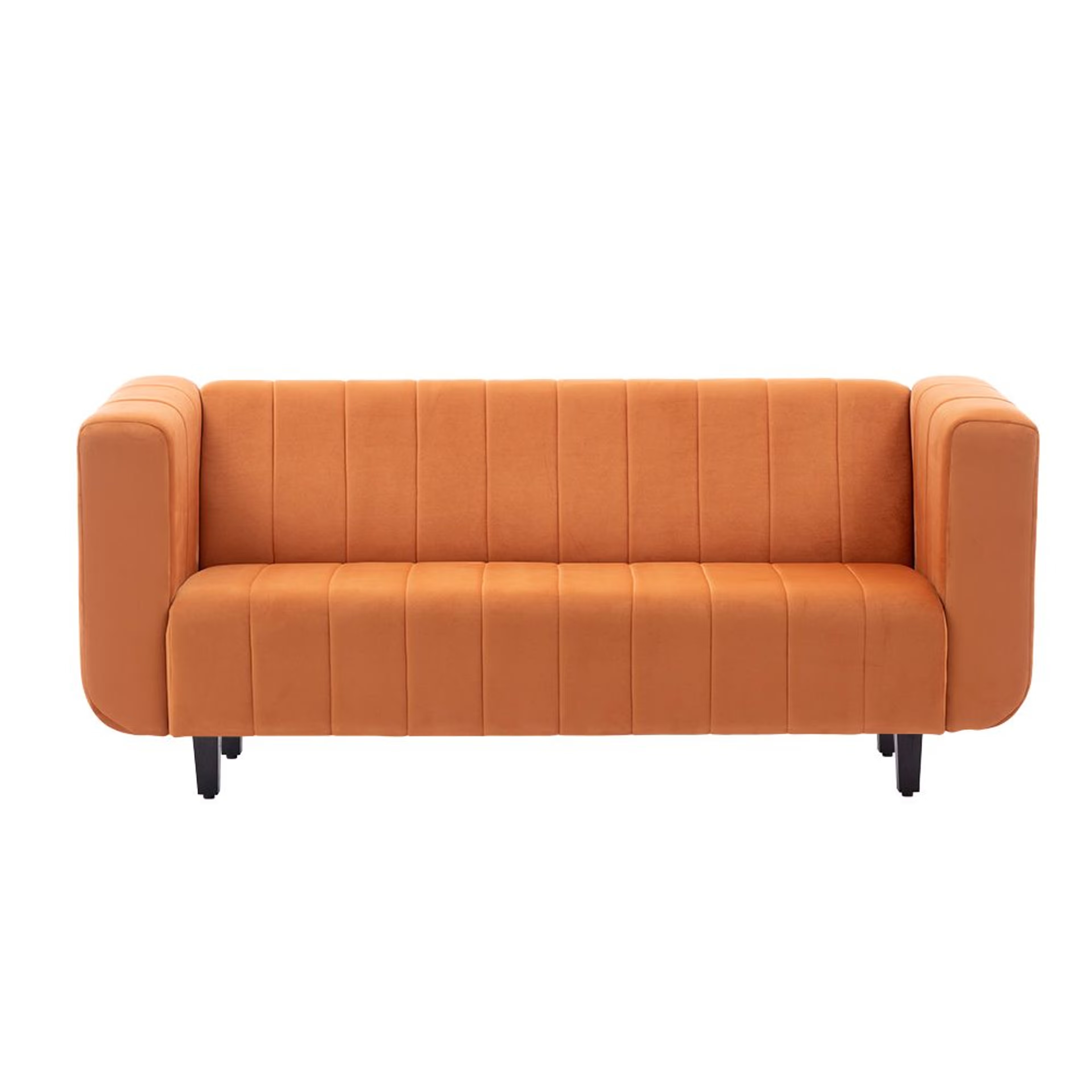 Wakefit Sicily Sofa - Three Seater Regular, Three Seater, Velvet Amber