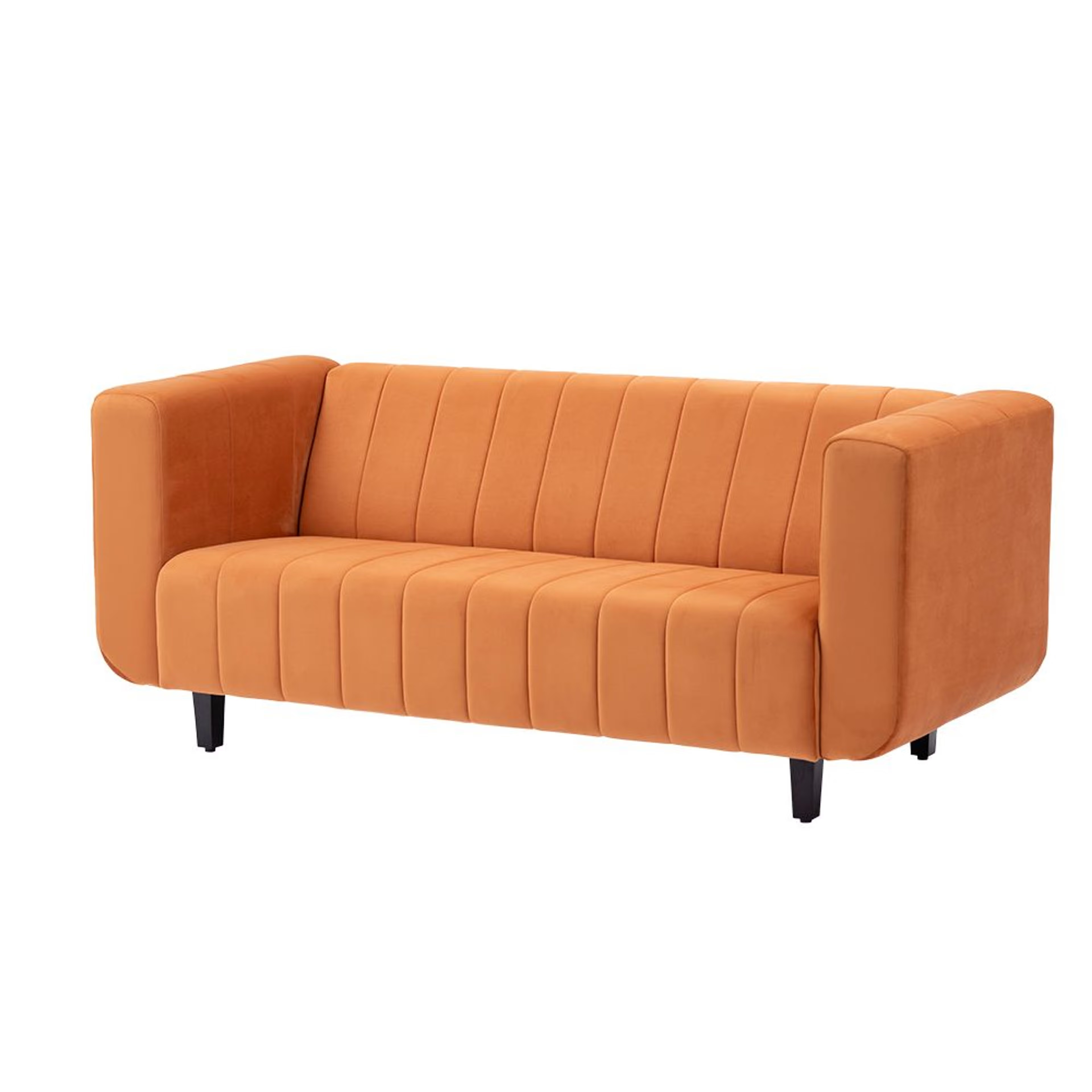 Wakefit Sicily Sofa - Three Seater Regular, Three Seater, Velvet Amber