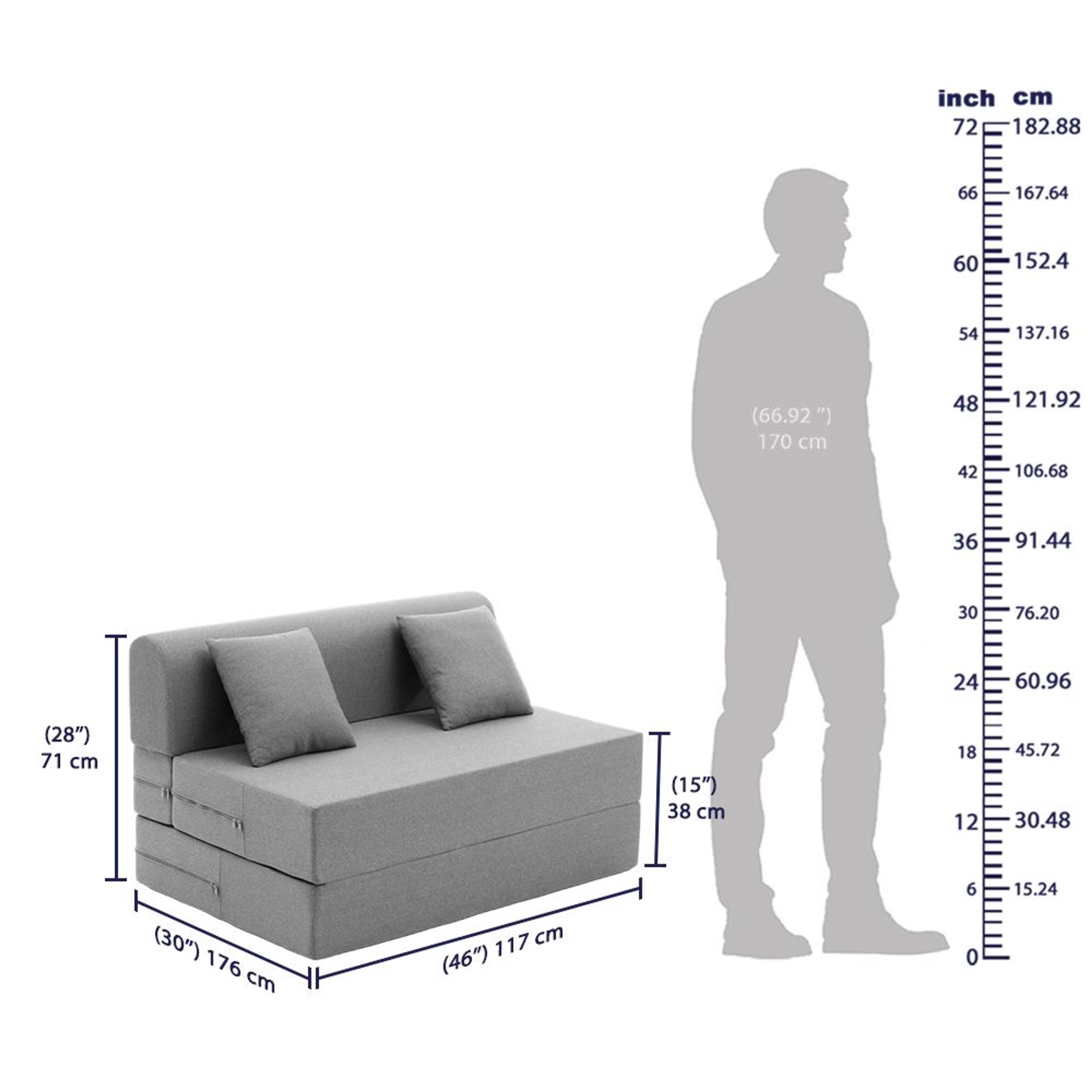 Wakefit Flipper Sofa Cum Bed - Two Seater (6'x4') Feet- WarpKnit Grey Regular, 7.5 Thickness, Two Seater, Warpknit Grey 7 Wakefit Flipper Sofa Cum Bed - Two Seater (6'x4') Feet- WarpKnit Grey Regular, 7.5 Thickness, Two Seater, Warpknit Grey