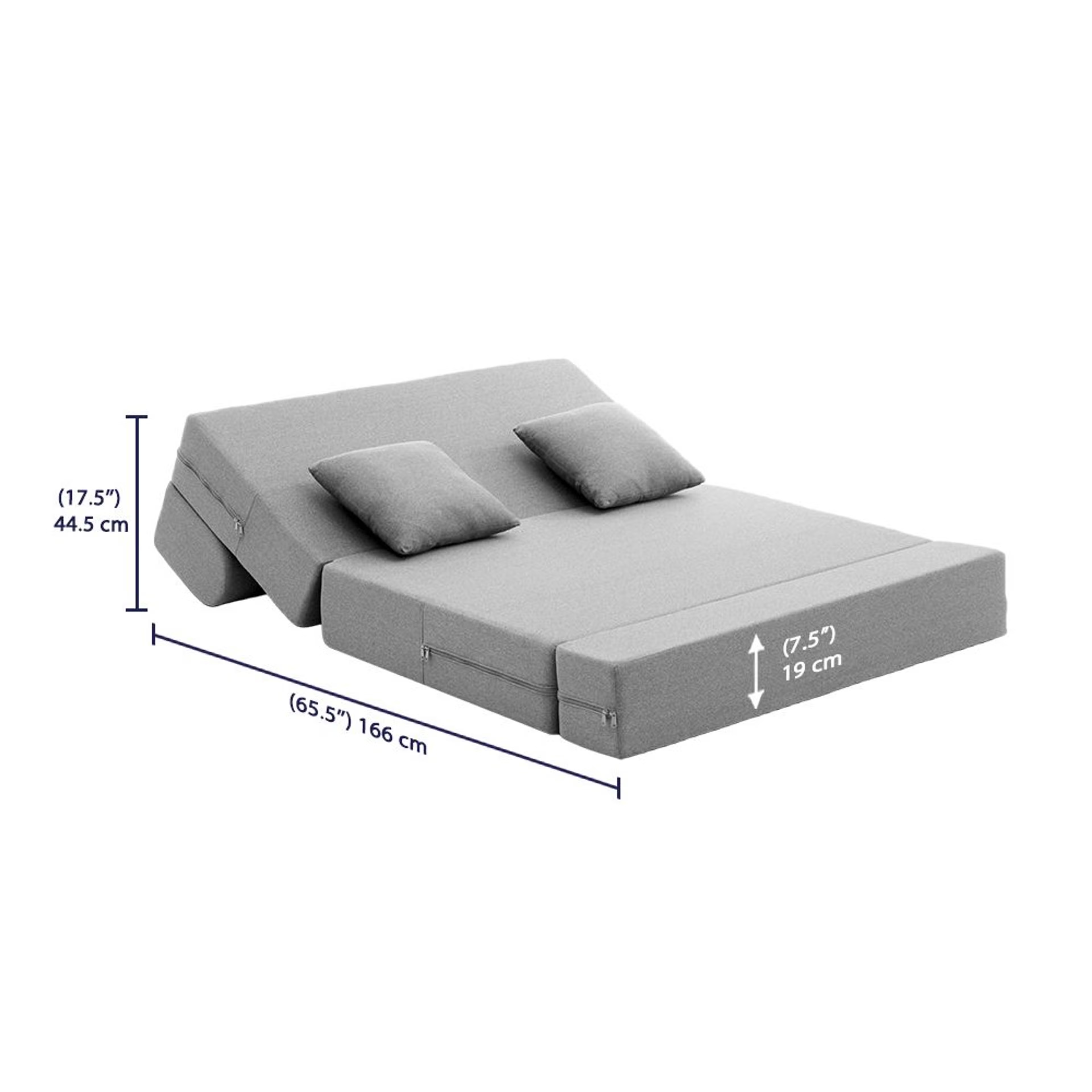 Wakefit Flipper Sofa Cum Bed - Two Seater (6'x4') Feet- WarpKnit Grey Regular, 7.5 Thickness, Two Seater, Warpknit Grey 8 Wakefit Flipper Sofa Cum Bed - Two Seater (6'x4') Feet- WarpKnit Grey Regular, 7.5 Thickness, Two Seater, Warpknit Grey