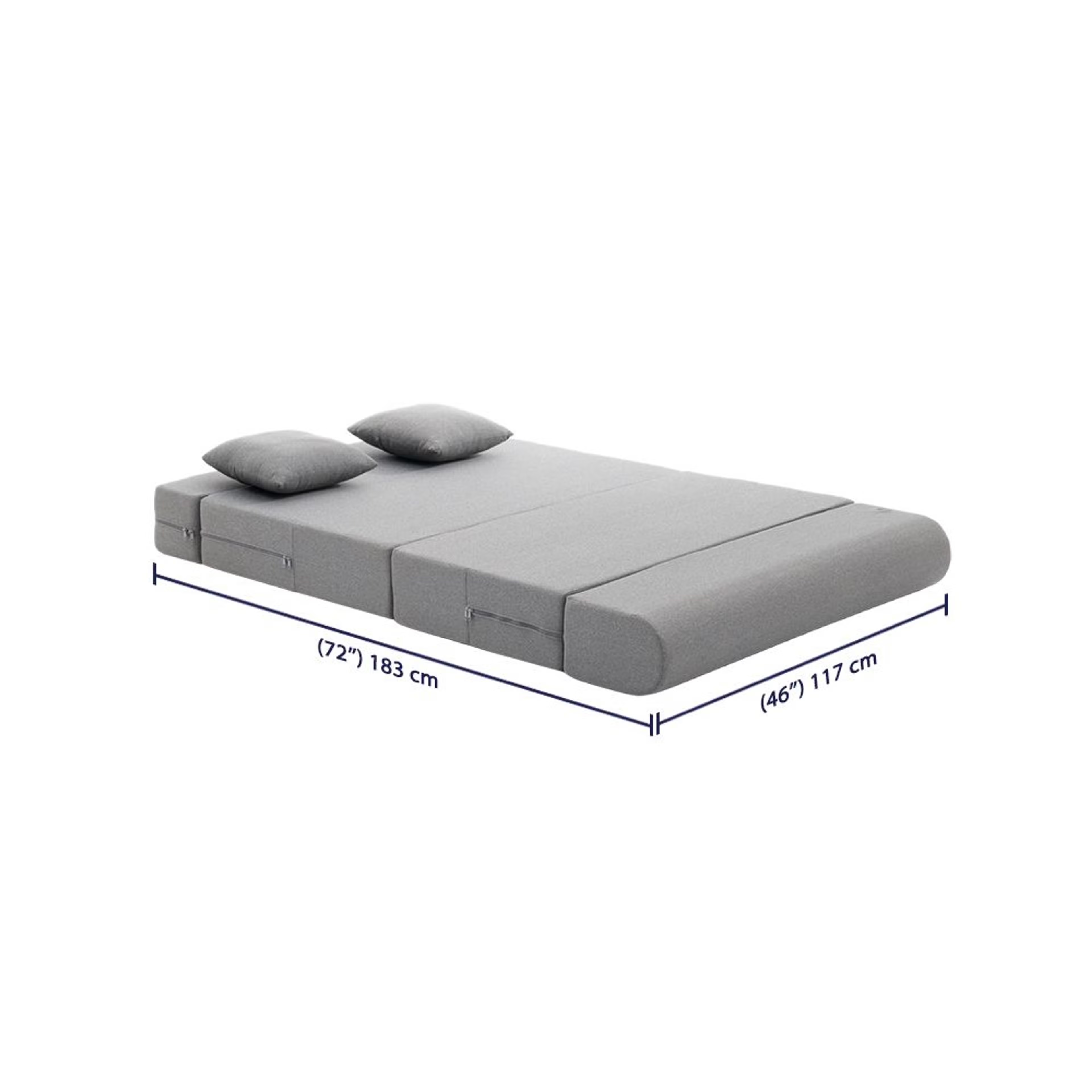 Wakefit Flipper Sofa Cum Bed - Two Seater (6'x4') Feet- WarpKnit Grey Regular, 7.5 Thickness, Two Seater, Warpknit Grey 9 Wakefit Flipper Sofa Cum Bed - Two Seater (6'x4') Feet- WarpKnit Grey Regular, 7.5 Thickness, Two Seater, Warpknit Grey