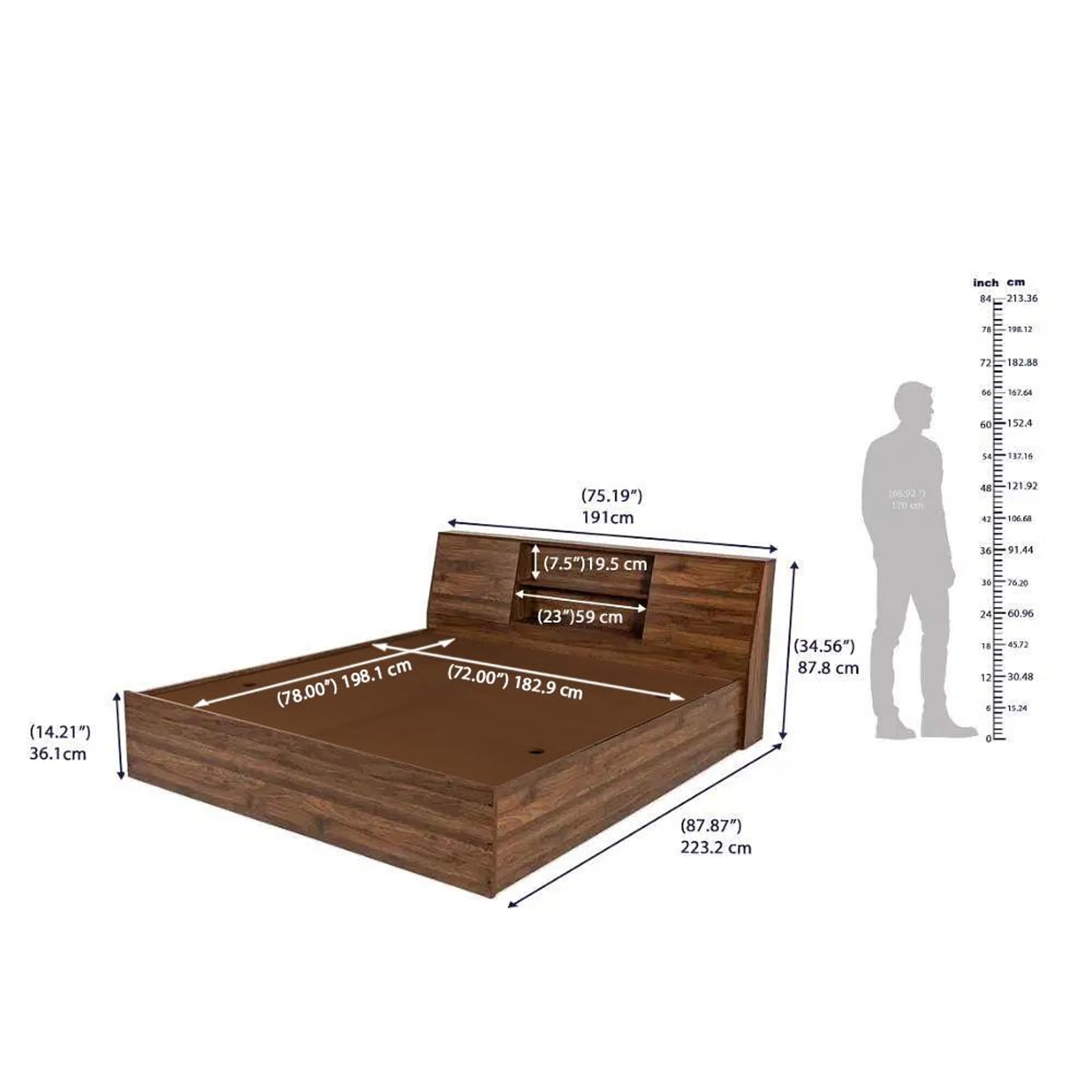 Wakefit Orion Engineered Wood Bed with Storage (78*72inch) / (1.98m*1.83m) King - 78" x 72 8 Wakefit Orion Engineered Wood Bed with Storage (78*72inch) / (1.98m*1.83m) King - 78" x 72\