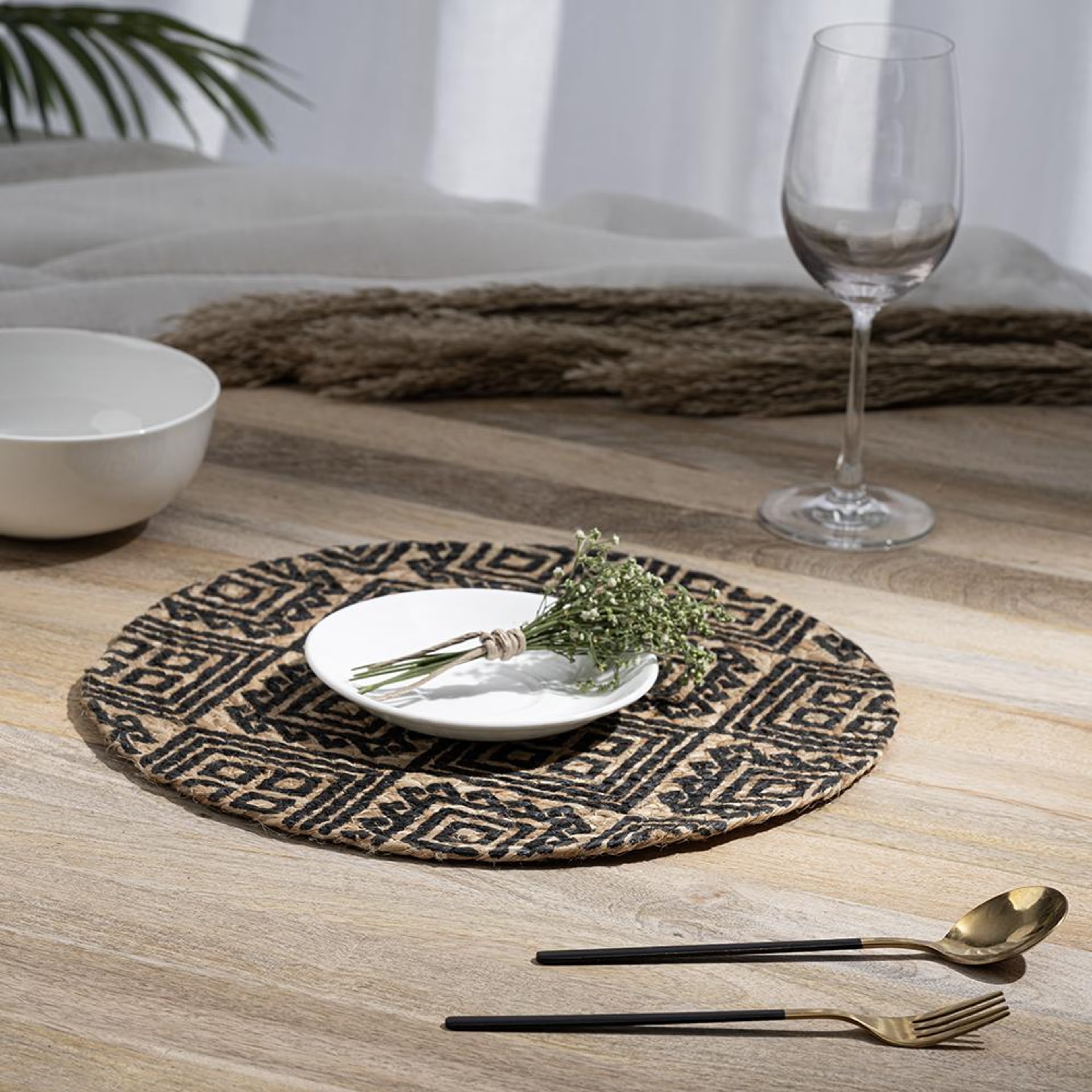 Home 25 Wakefit Mexico, Round Jute Dining Table Placemat - Set 4 Mexico, Set of 4