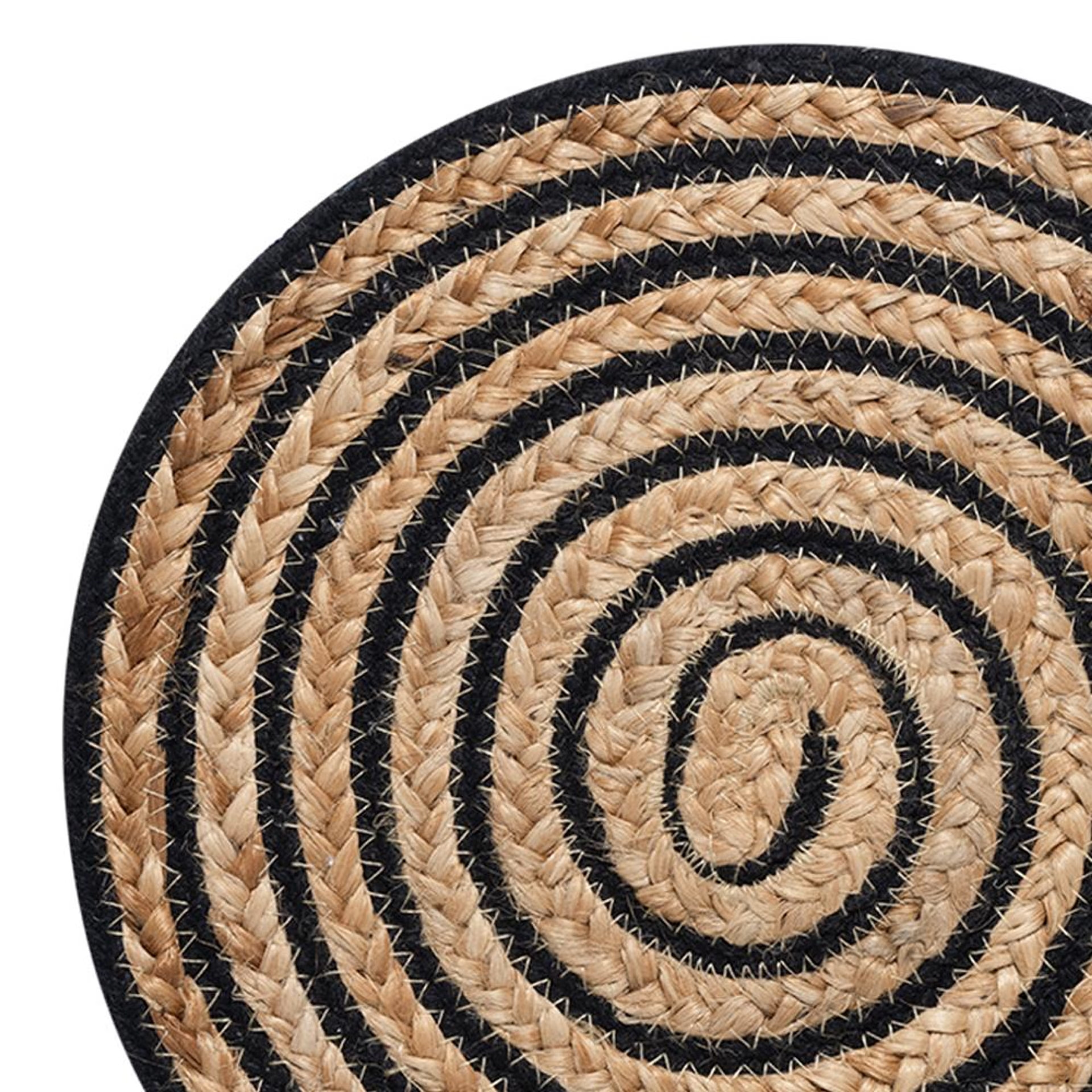 Wakefit Pinwheel Black, Round Jute Dining Table Placemat - Set of 4 Pinwheel Black, Set of 4 6 Wakefit Pinwheel Black, Round Jute Dining Table Placemat - Set of 4 Pinwheel Black, Set of 4