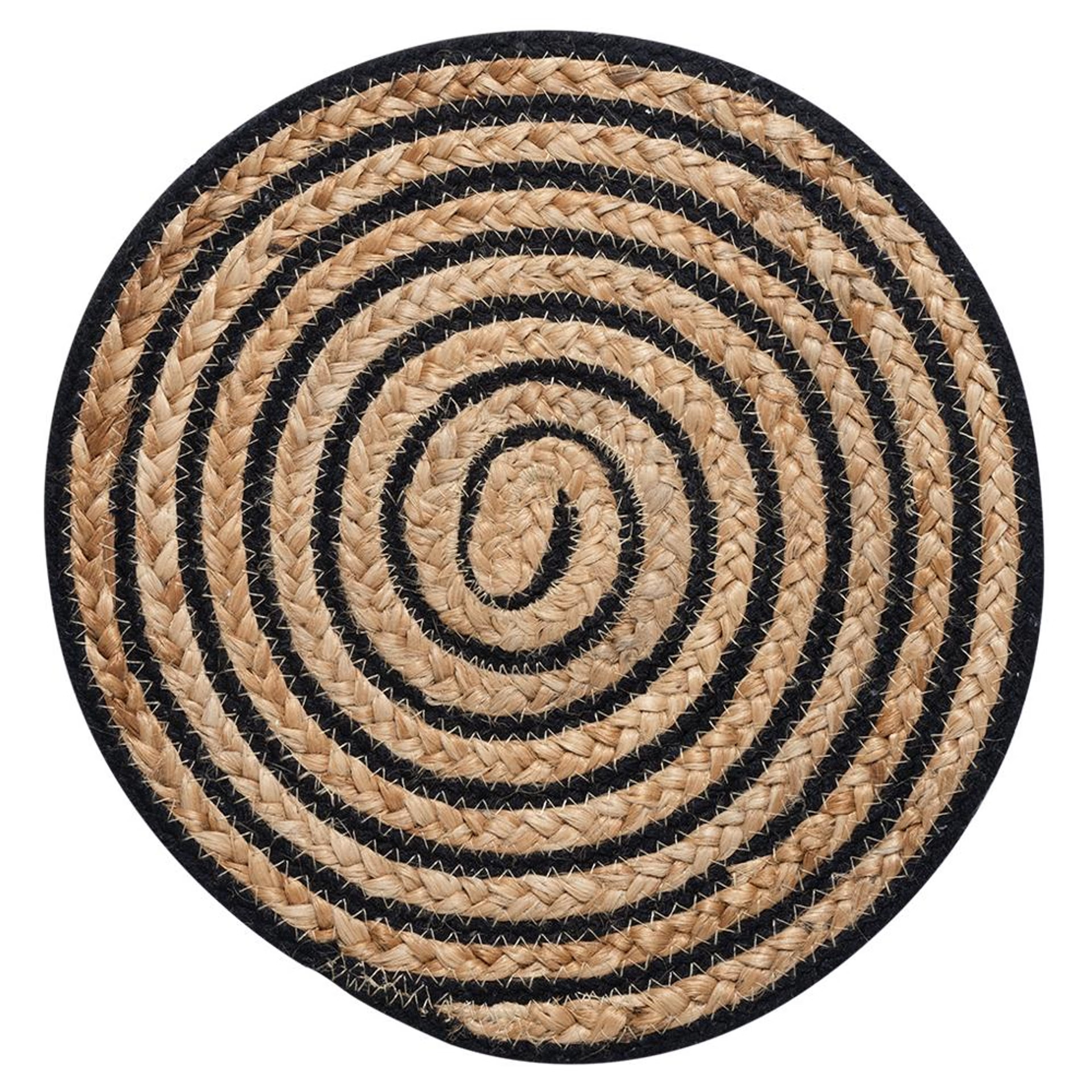 Wakefit Pinwheel Black, Round Jute Dining Table Placemat - Set of 4 Pinwheel Black, Set of 4 8 Wakefit Pinwheel Black, Round Jute Dining Table Placemat - Set of 4 Pinwheel Black, Set of 4