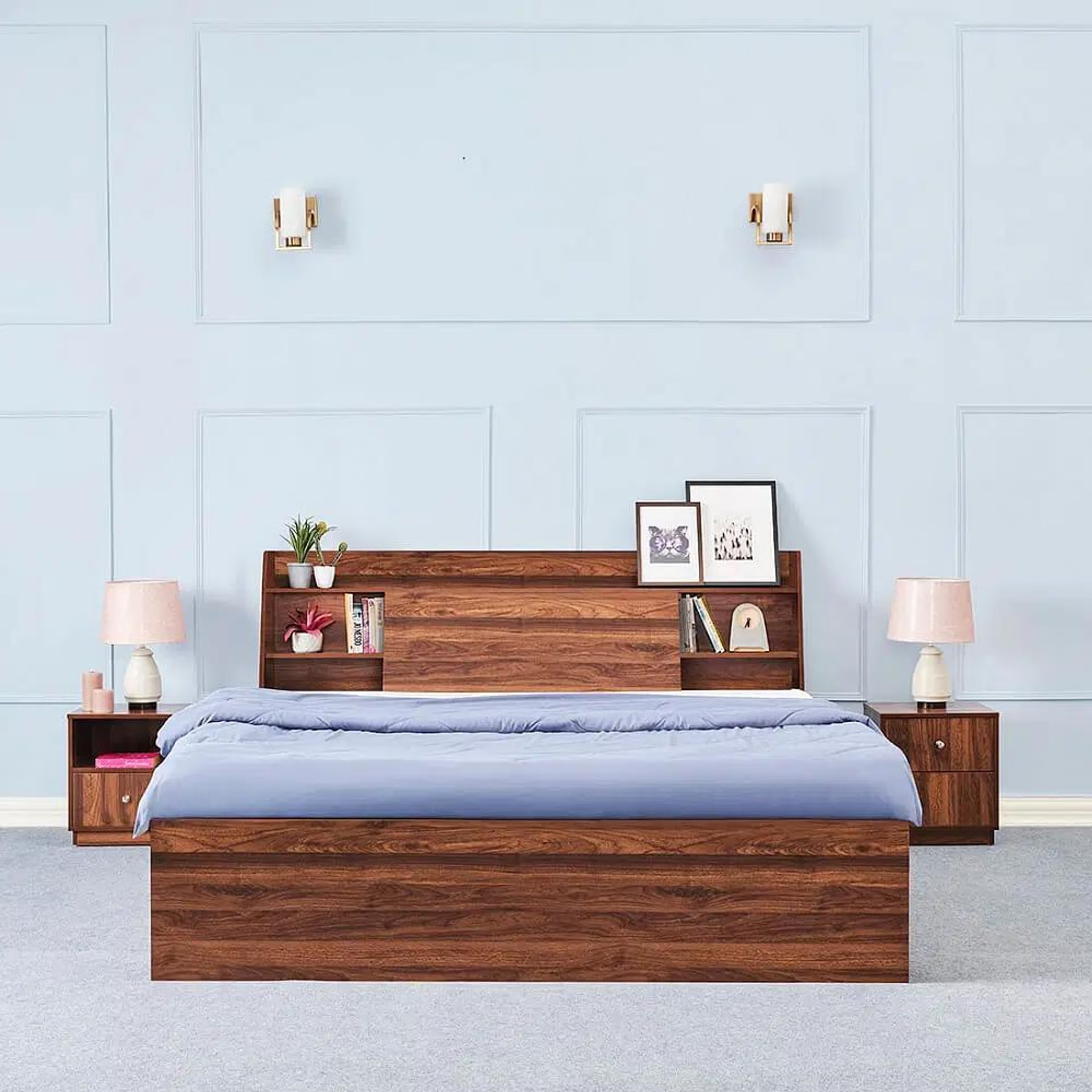 Home 40 Wakefit Leo Engineered Wood Bed with Storage (78*60inch) / (1.98m*1.52m) Queen - 78" x 60\