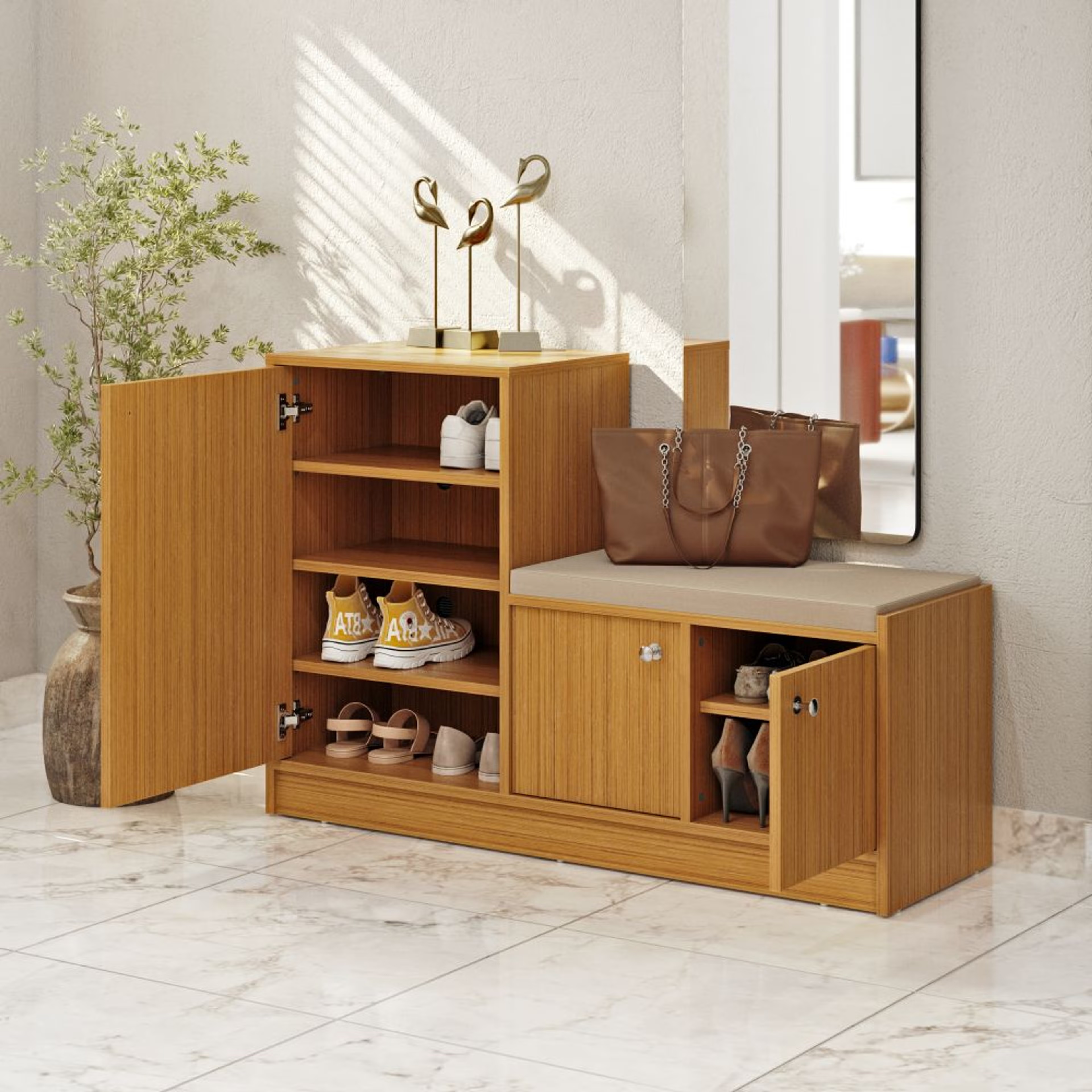 Wakefit Nervia Shoe Rack (Urban Teak) Urban Teak